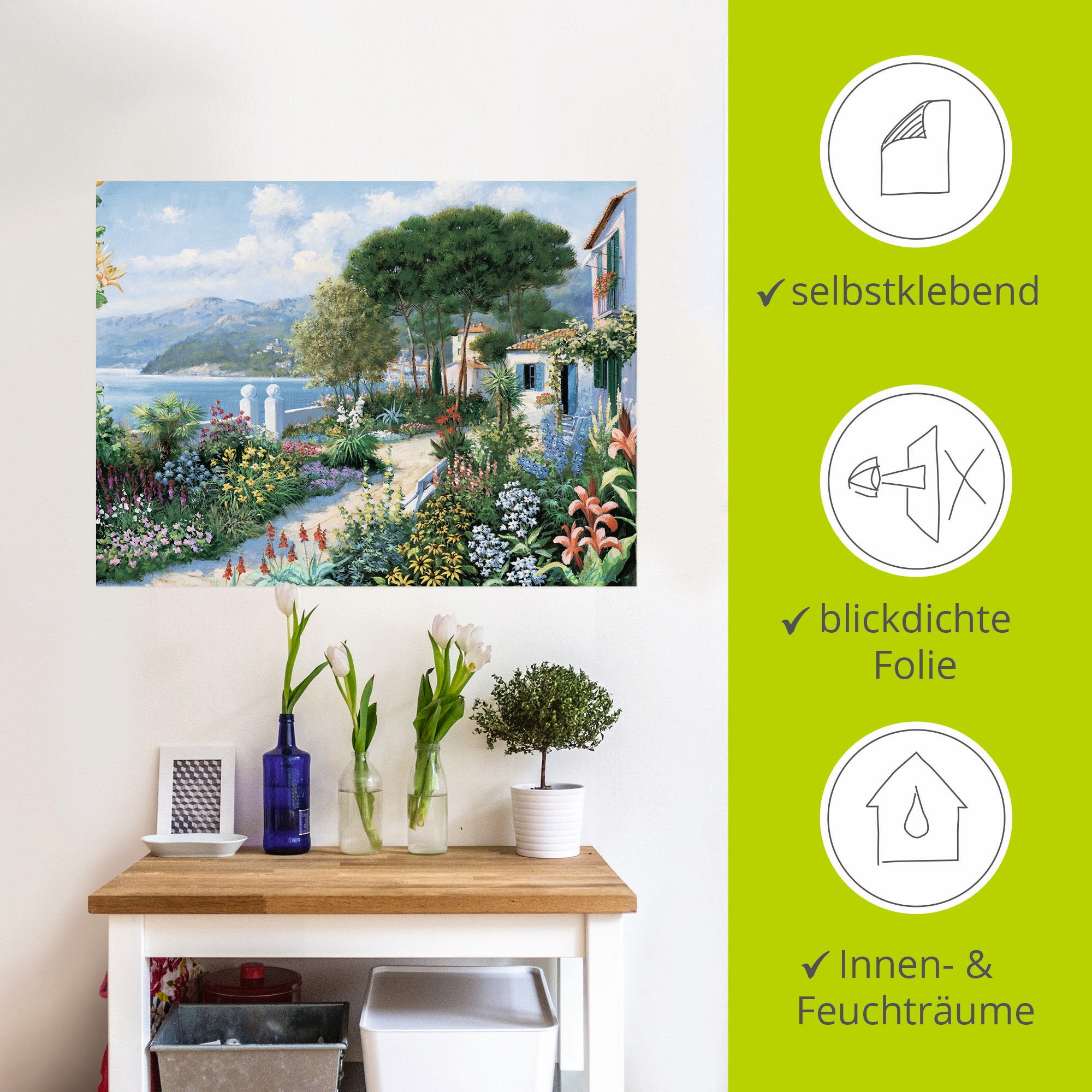 Artland Wandbild »Verstecktes Paradies«, Garten, (1 St.), als Leinwandbild, Wandaufkleber in verschied. Größen