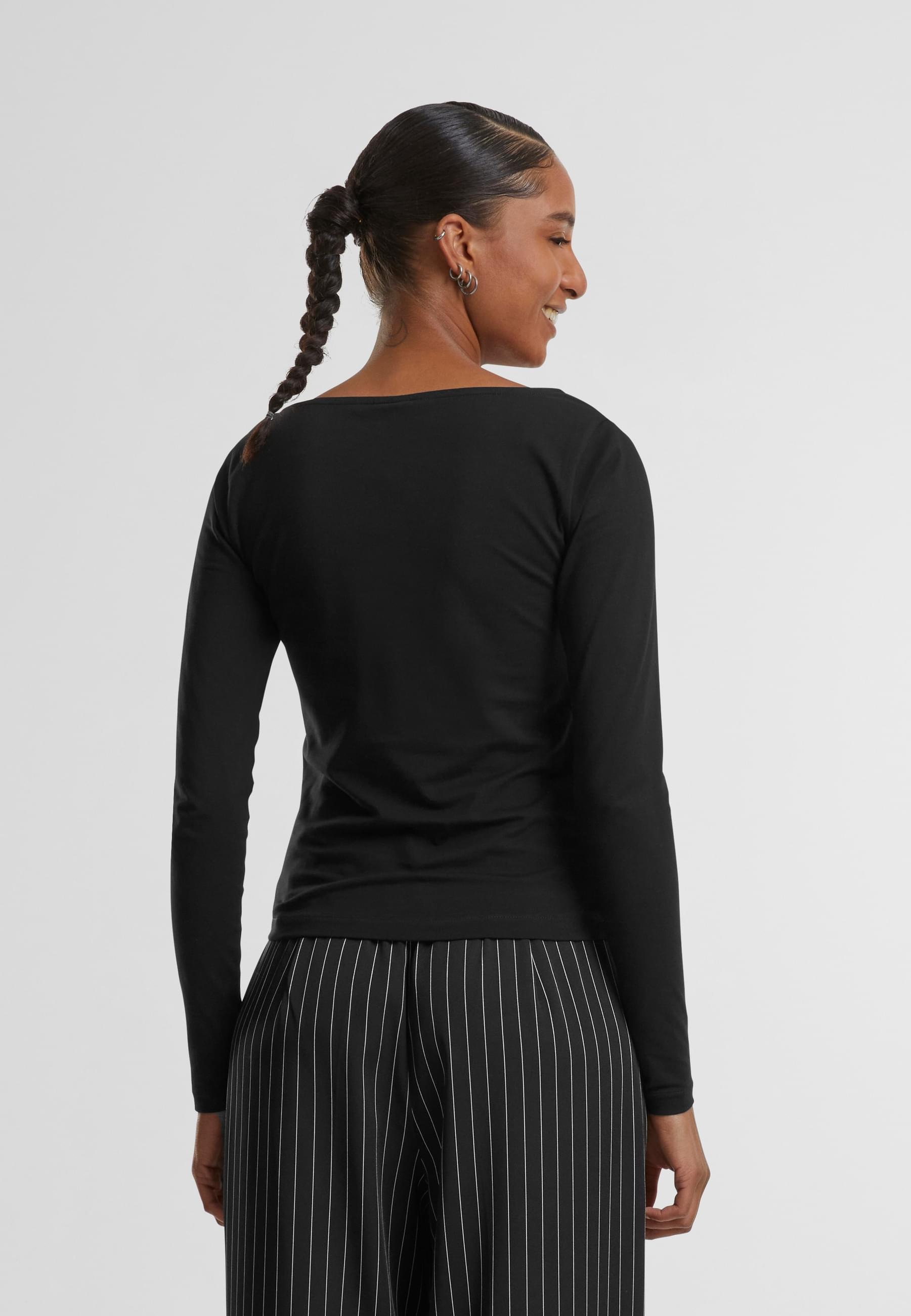 URBAN CLASSICS Longsleeve »Urban Classics Ladies Wide Neck Longsleeve«, (1 tlg.)