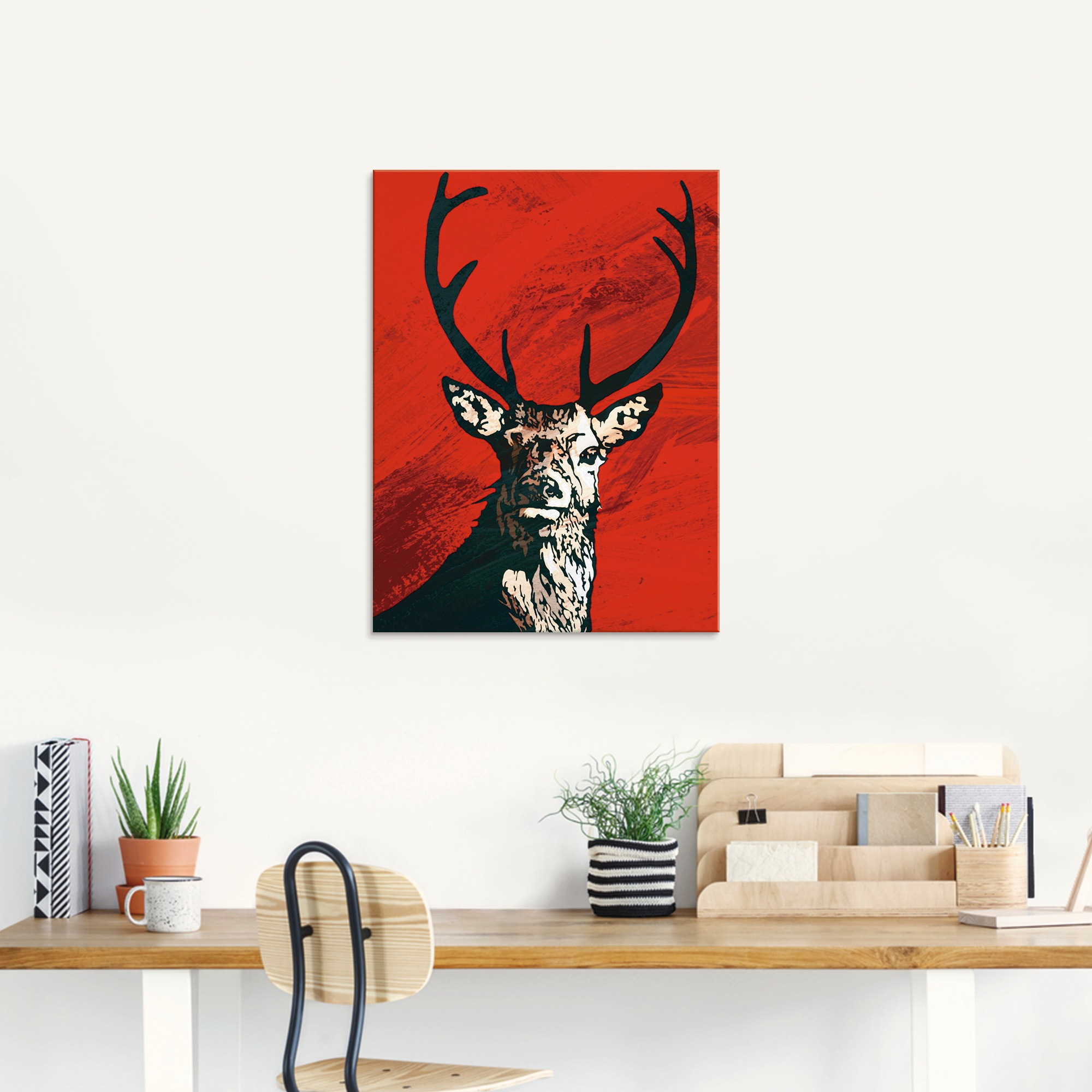 Artland Glasbild "Hirsch" Wildtiere 1 Stk. tlg. in verschiedenen Größen günstig online kaufen