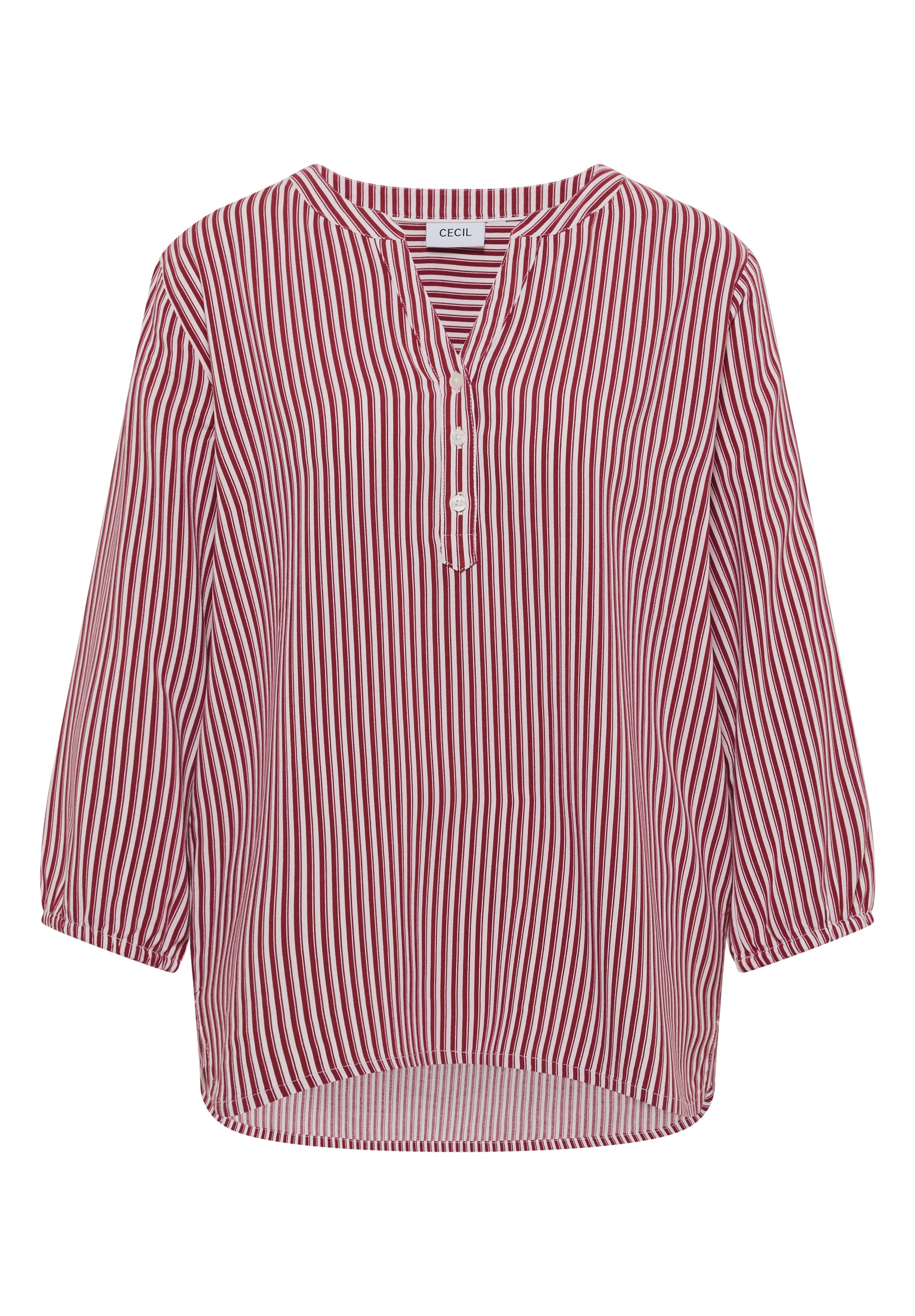 Cecil Shirtbluse mit geschlitztem Rundhalsausschnitt