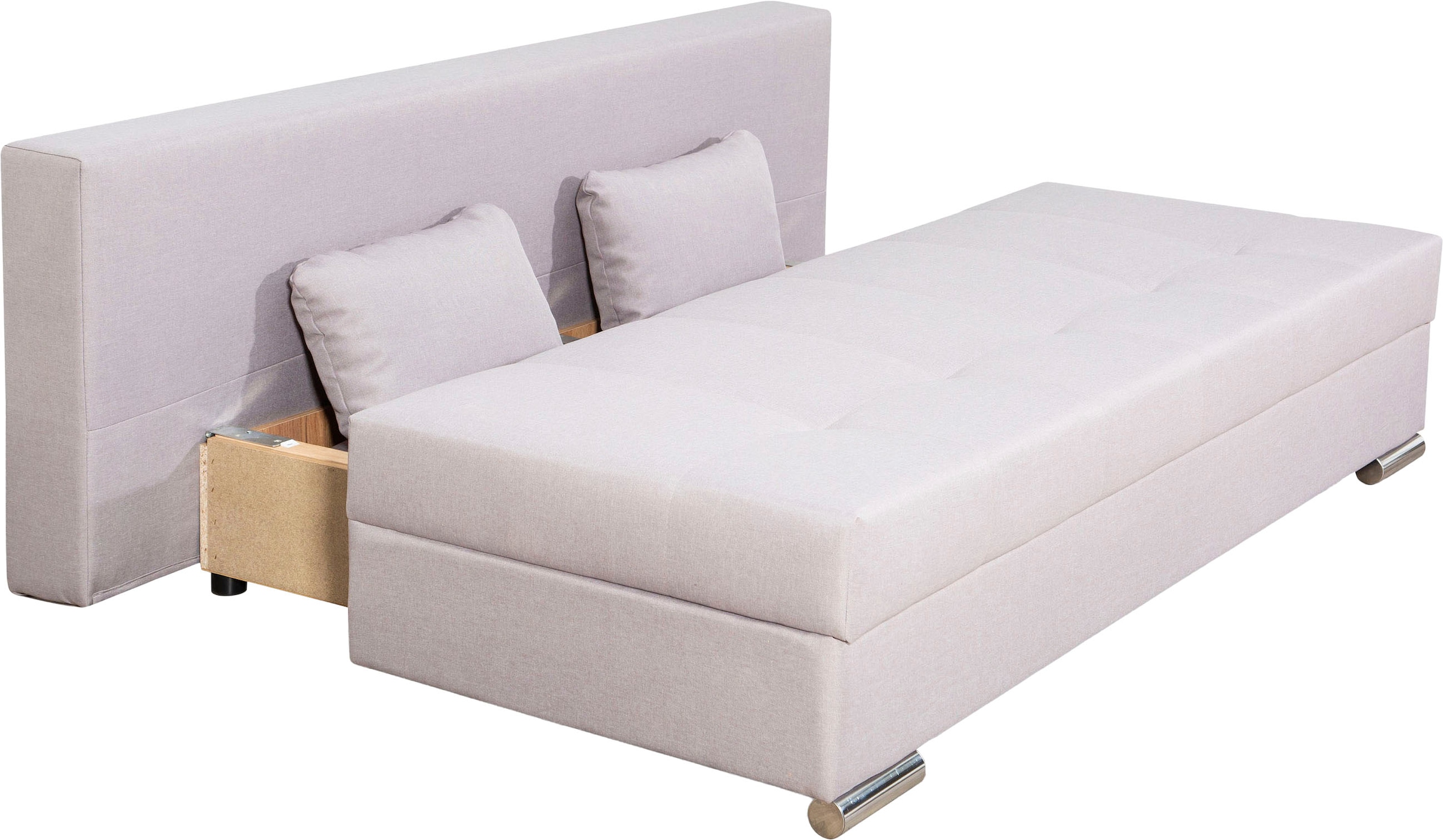 COLLECTION AB Schlafsofa »Tania mit Bettfunktion und Bettkasten«, komfortabler Sitzkomfort: Federkern-Polsterung, inklusive Rückenkissen