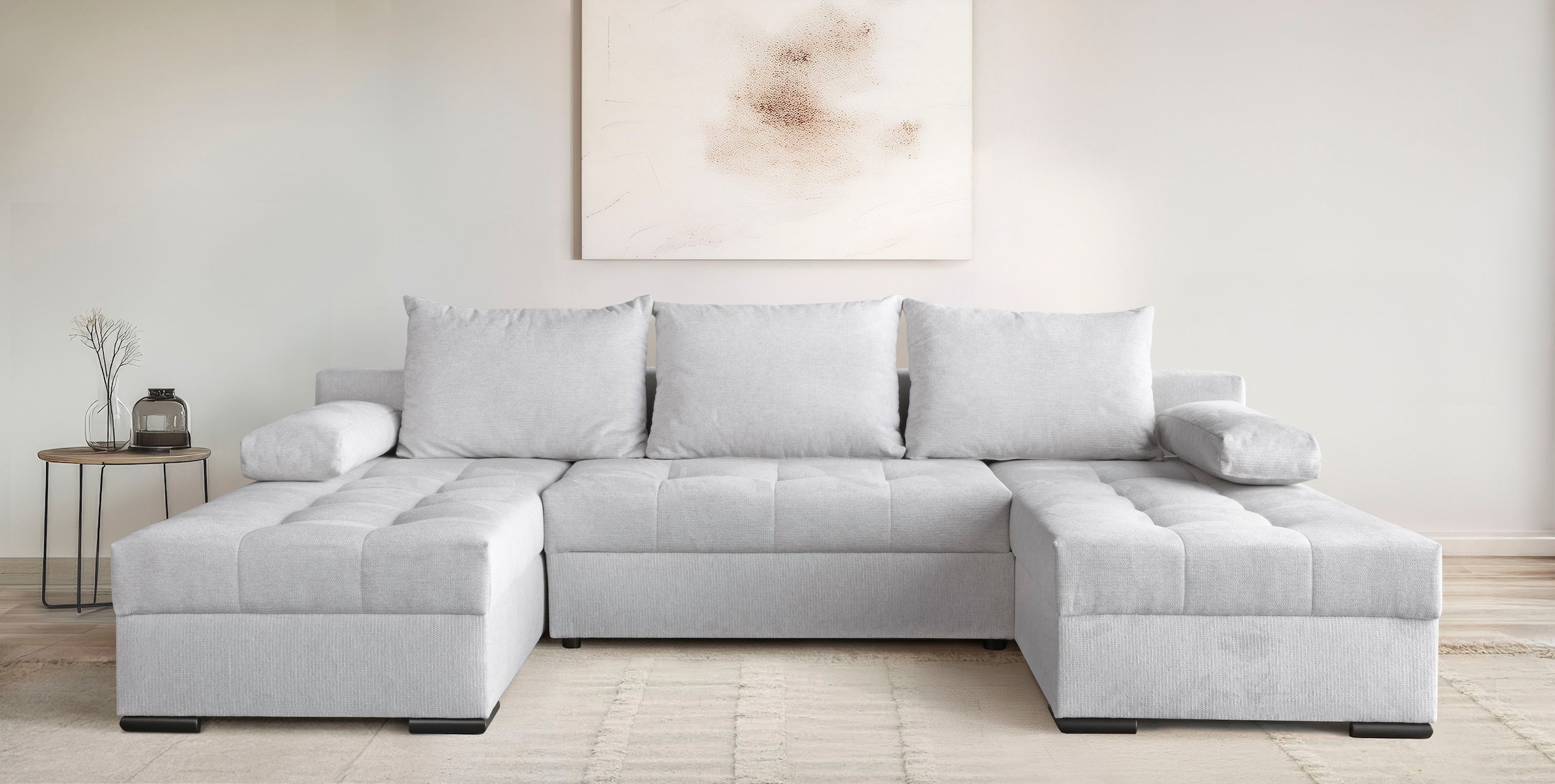 OTTO home Wohnlandschaft "U-Form Home System" 2 Ottomanen,Bonnelfederkern, günstig online kaufen