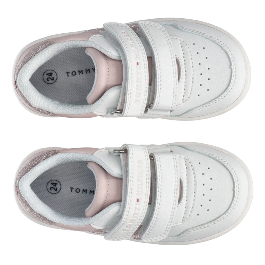 Tommy Hilfiger Sneaker »FLAG LOW CUT VELCRO SNEAKER«, mit Glitzer, Freizeitschuh, Halbschuh, Schnürschuh