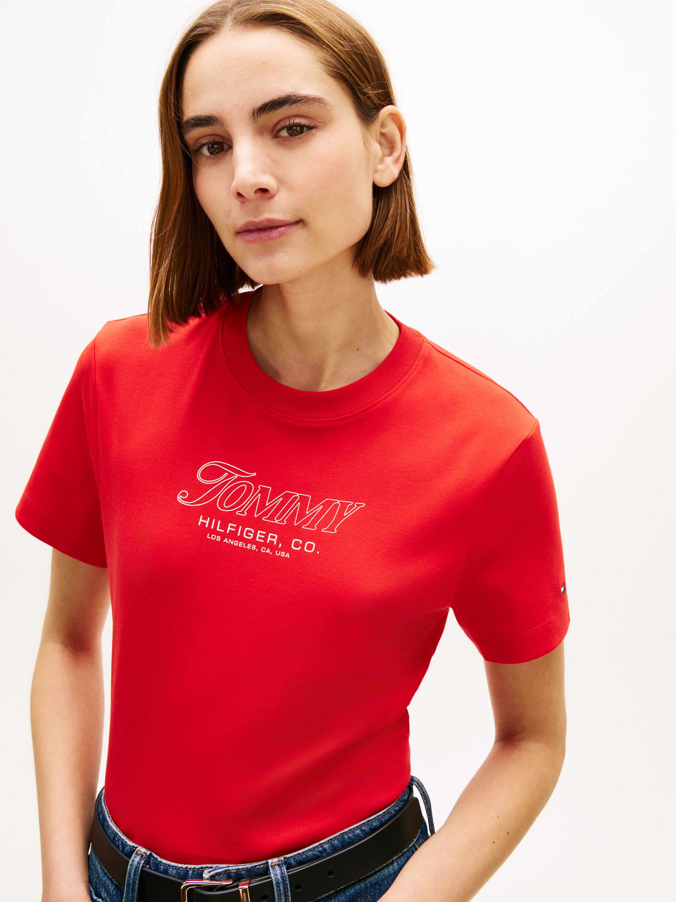 Tommy Hilfiger Kurzarmshirt "TILT GRAPHIC REG C-NK SS TEE" mit großem Logo- günstig online kaufen