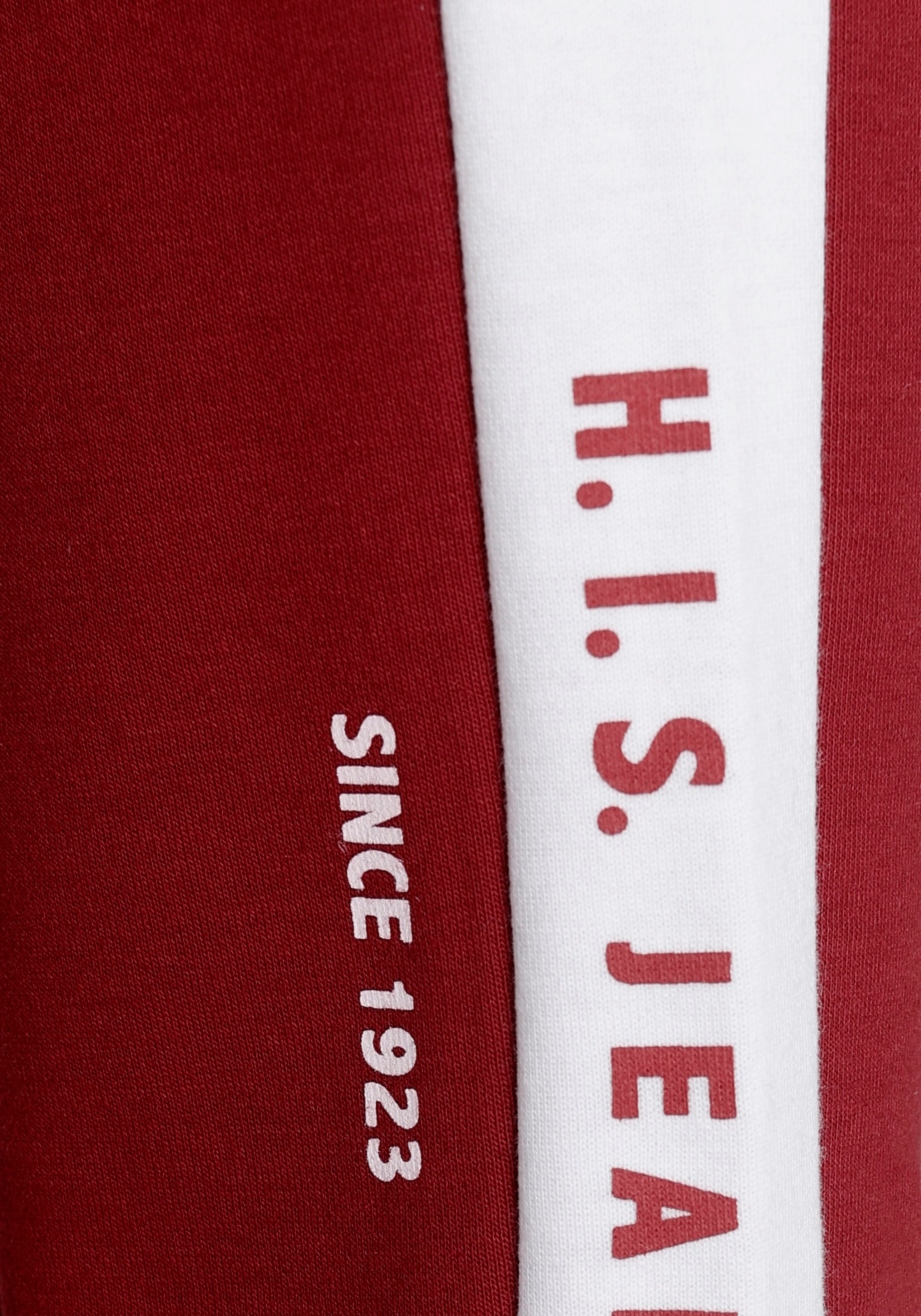 H.I.S Relaxhose, mit weißem Logodruck BAUR und | Seitenstreifen online kaufen