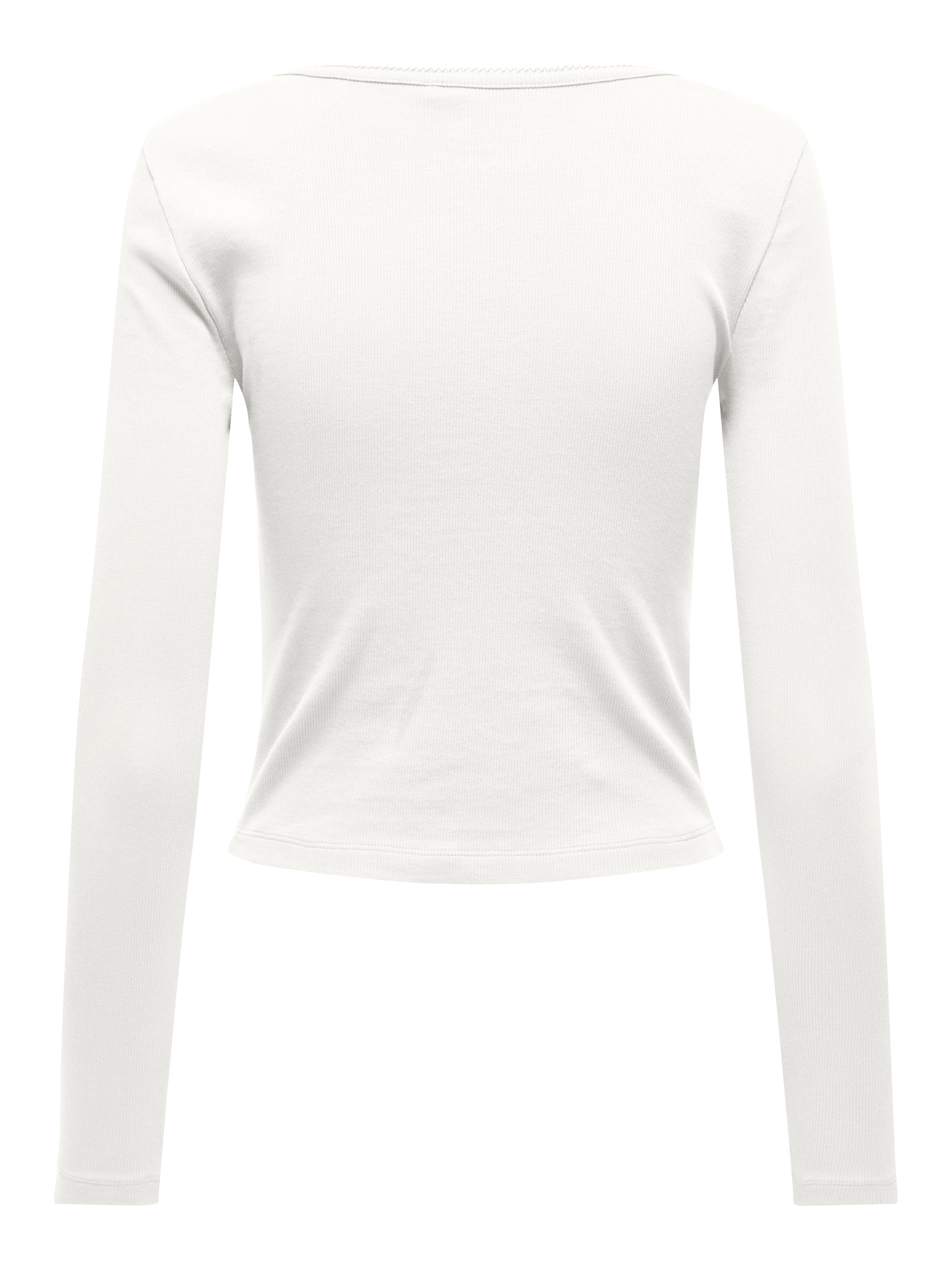 ONLY Langarmshirt »ONLBETTY LIFE L/S SCALLOP V-NECK CC JRS« mit Raffung am Ausschnitt