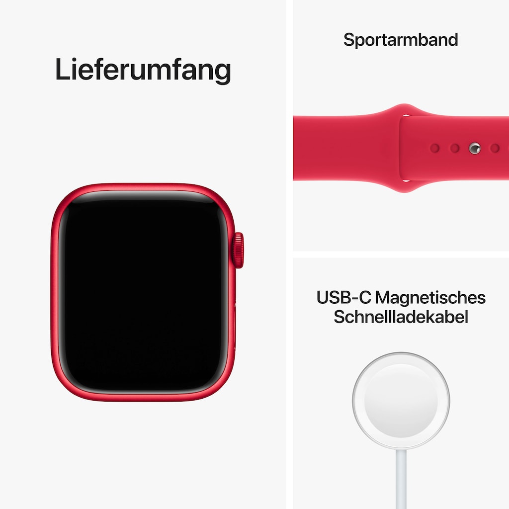 Apple Watch »Watch Series 8 GPS + Cellular 45mm«, (Die Zukunft der Gesundheit. Am Handgelenk.)
