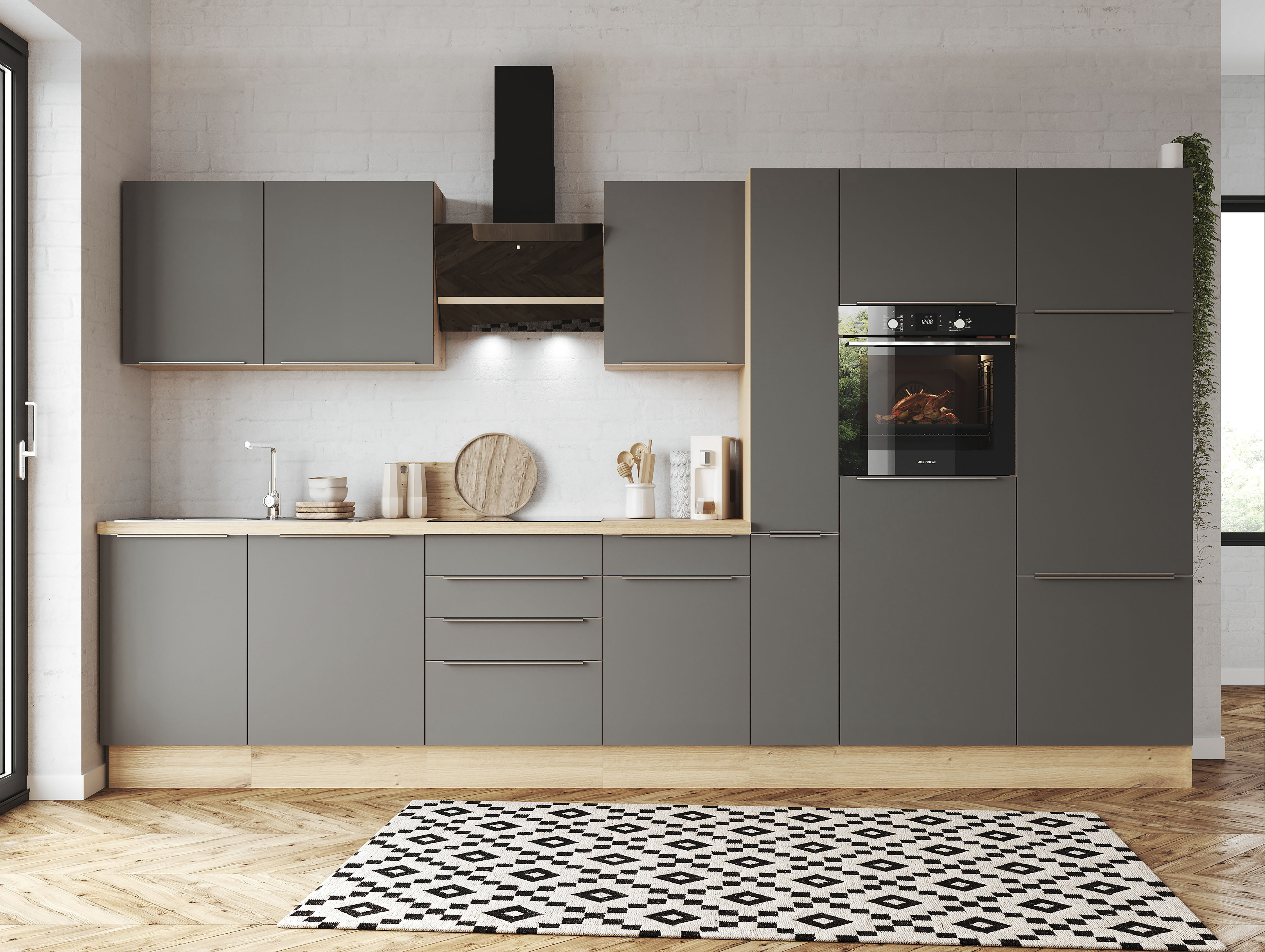 RESPEKTA Küchenzeile "Safado aus der Serie Marleen" Breite 370 cm, mit Soft günstig online kaufen