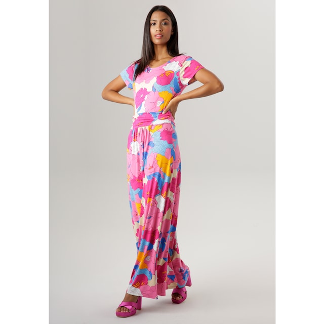 Aniston SELECTED Sommerkleid, mit farbenfrohem Blütendruck - Jedes Teil ein  Unikat - NEUE KOLLEKTION online kaufen | BAUR