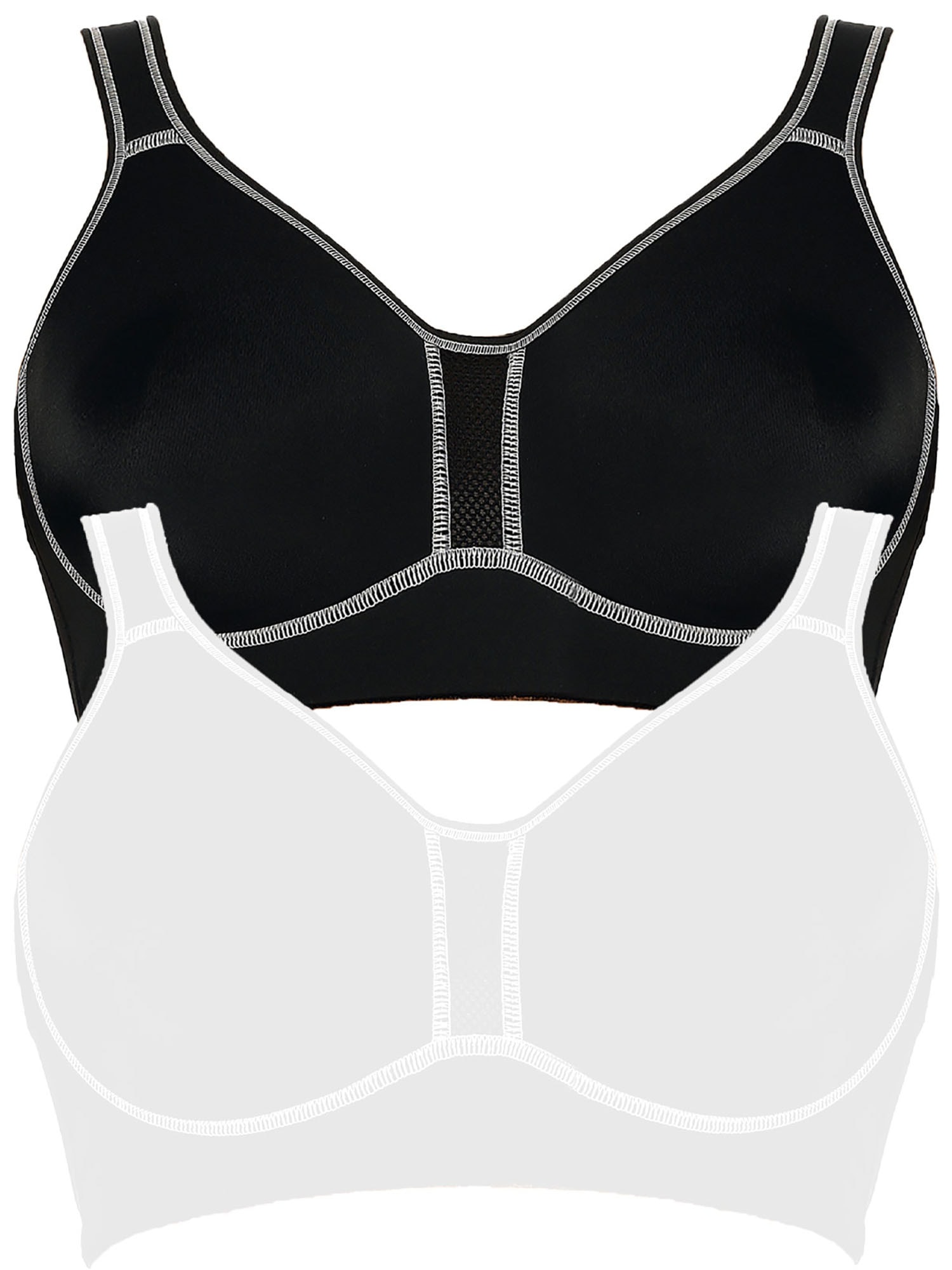 VIANIA Damen Sport-BH "2er Pack Sport BH Performance", Gr. 80, schwarz-weiß, Obermaterial: 47% Polyamid PA. 41% Polyester PES. 12% Elasthan EL., BHs