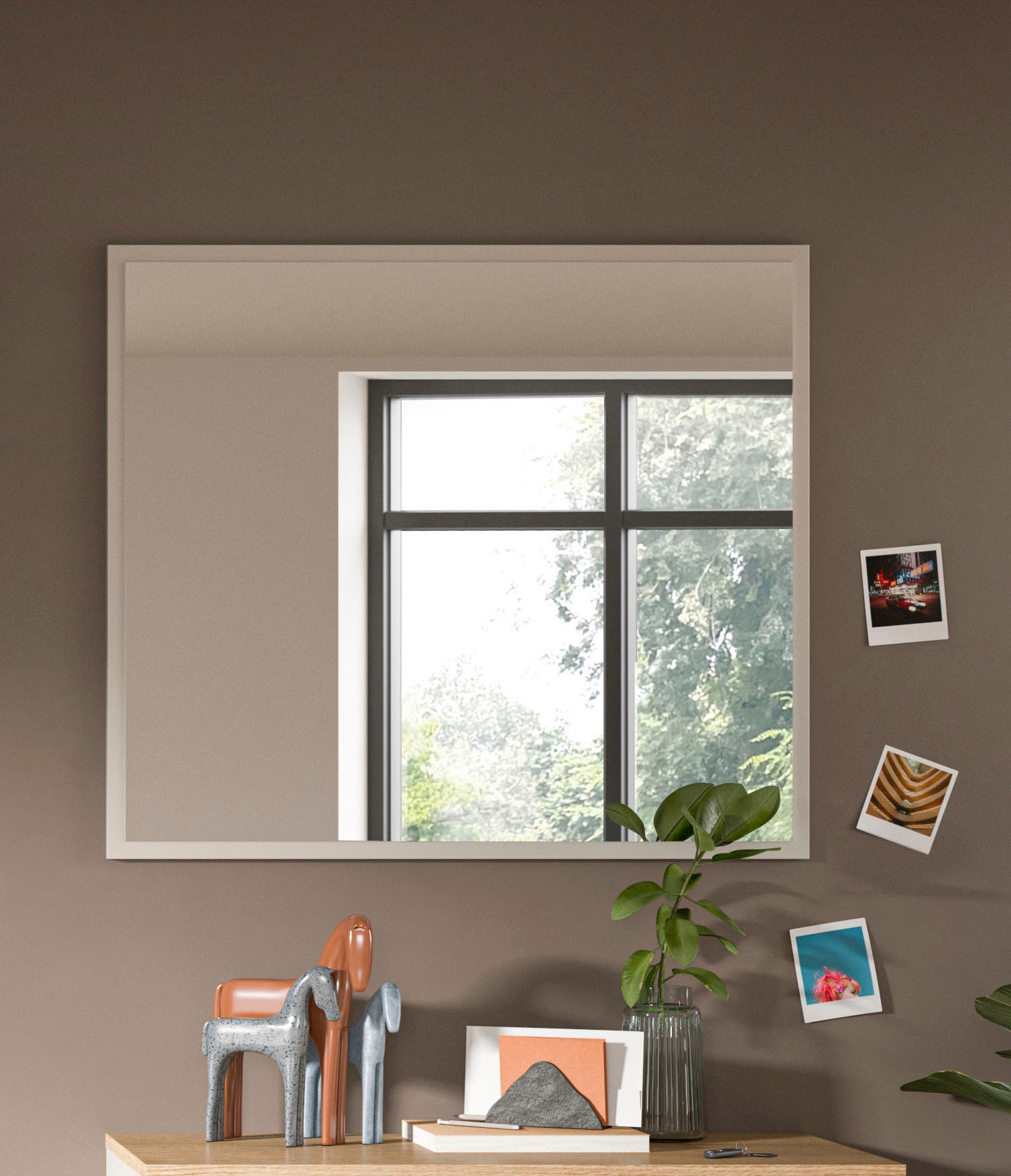 Home affaire Garderobenspiegel "EDIL, 80 x 70 cm, große Spiegelfläche" Spie günstig online kaufen