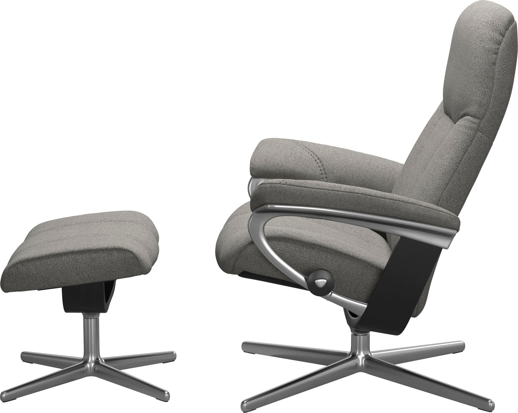 Stressless® Relaxsessel »Consul«, (Set, Relaxsessel mit Hocker), mit Hocker, mit Cross Base, Größe S, M & L, Holzakzent Schwarz
