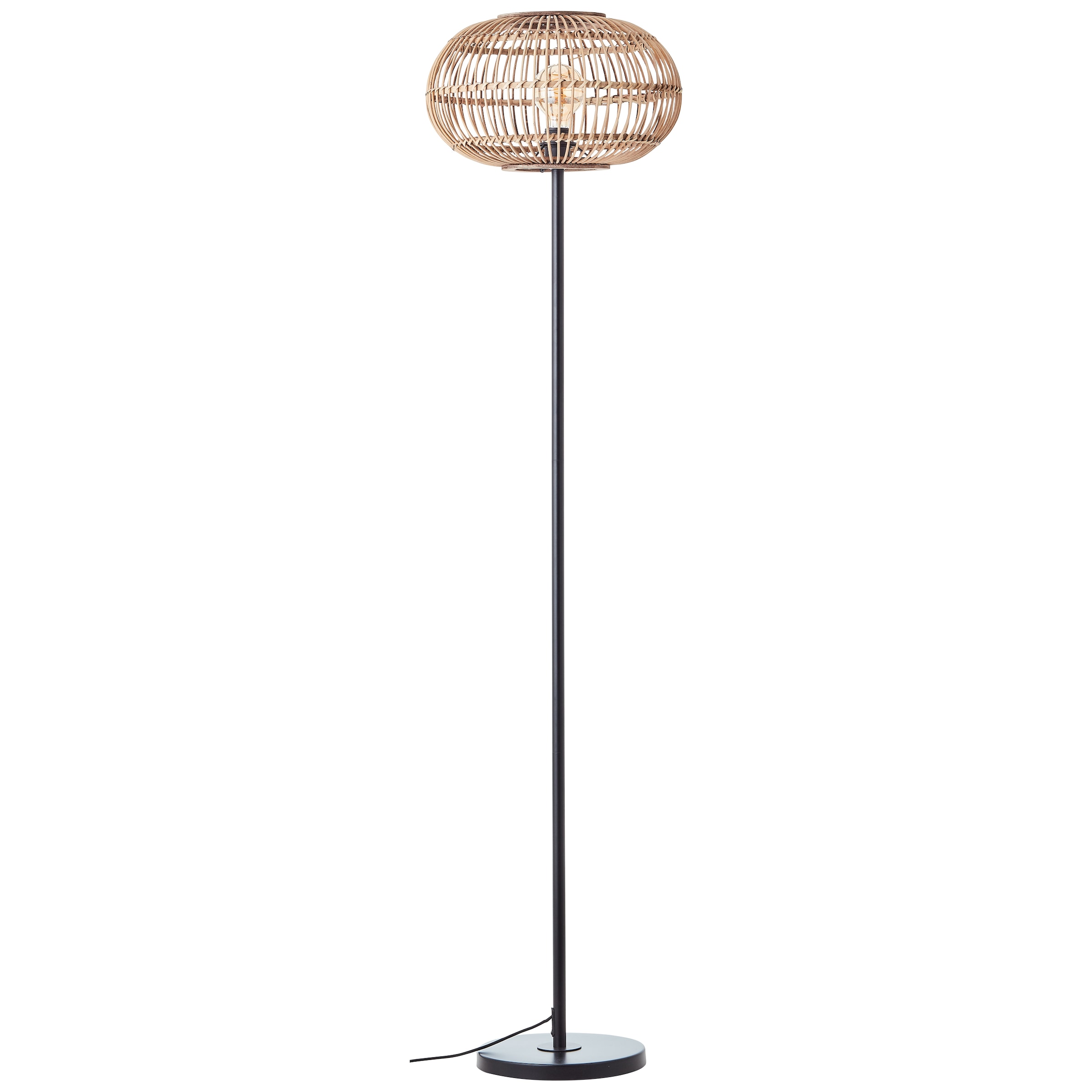 Brilliant Stehlampe schwarz/natur cm, Bambus matt E27, 38 flammig-flammig, BAUR Schirm, mit »Woodball«, 1 x 153 
