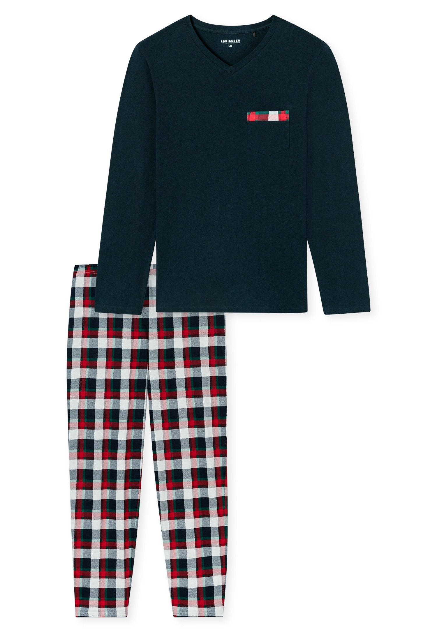 Schiesser Schlafanzug "Family" 2 tlg. V-Ausschnitt, Brusttasche, Langarm, H günstig online kaufen