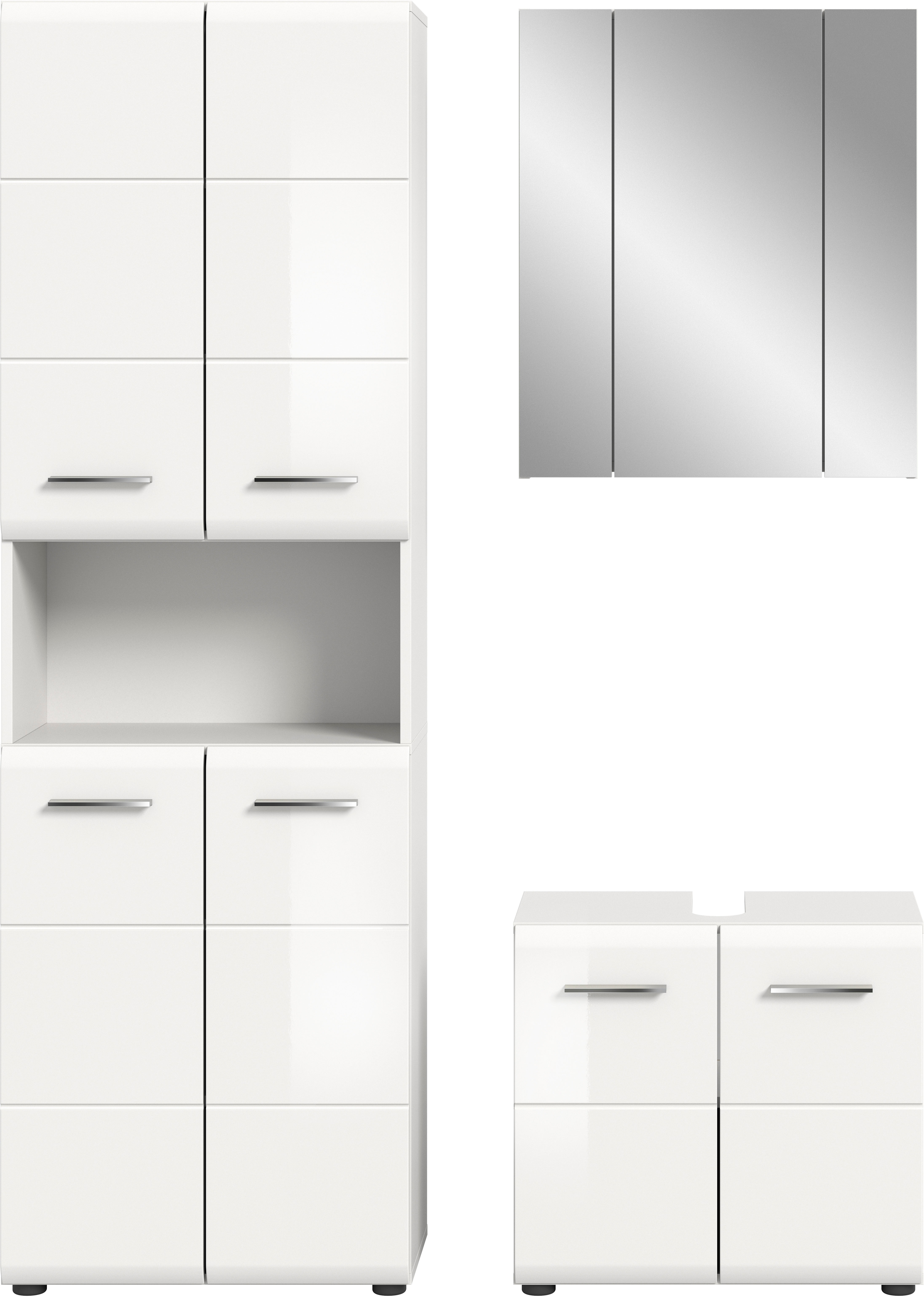 Thumbnail - INOSIGN Badmöbel-Set "FLORENZ, TOPSELLER, 3-teilige Badkombination, hochwertige MDF-Front", (best. aus: 1 Hochschrank, 1...