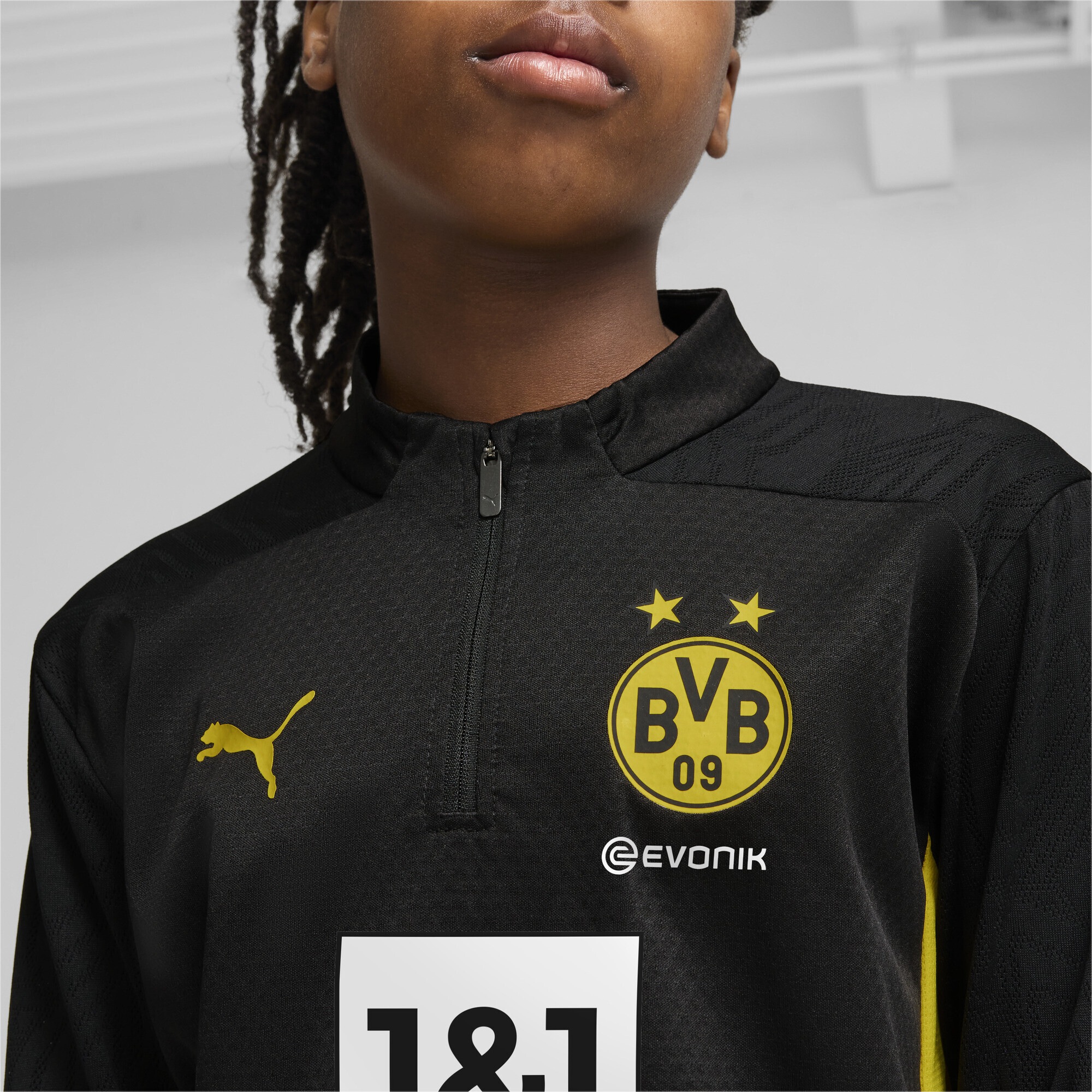PUMA T-Shirt »Borussia Dortmund Trainingstop mit viertellangem Reißverschluss«