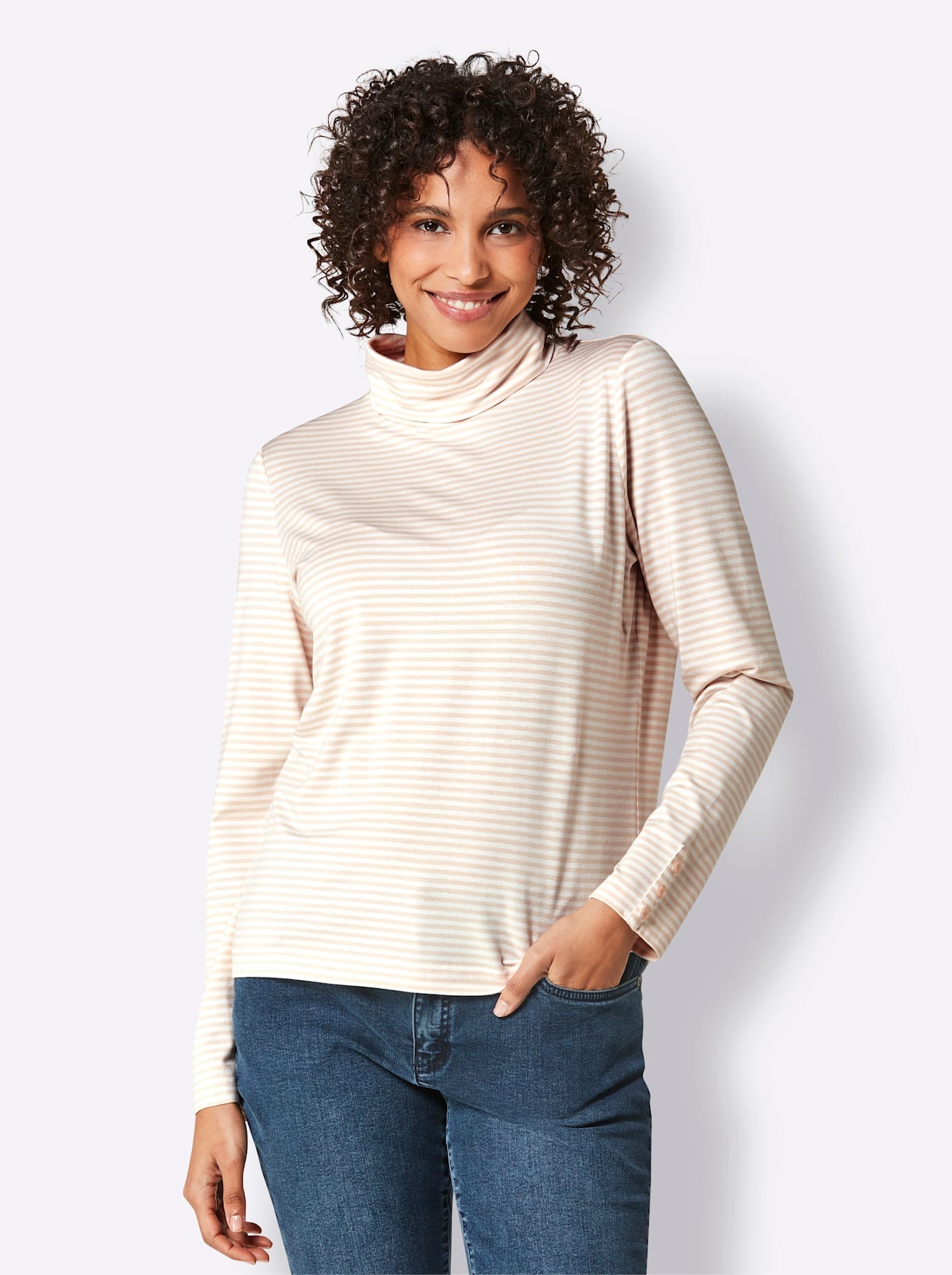 CREATION L PREMIUM Rollkragenshirt "Lyocell-Shirt" 1 Stk. tlg. günstig online kaufen