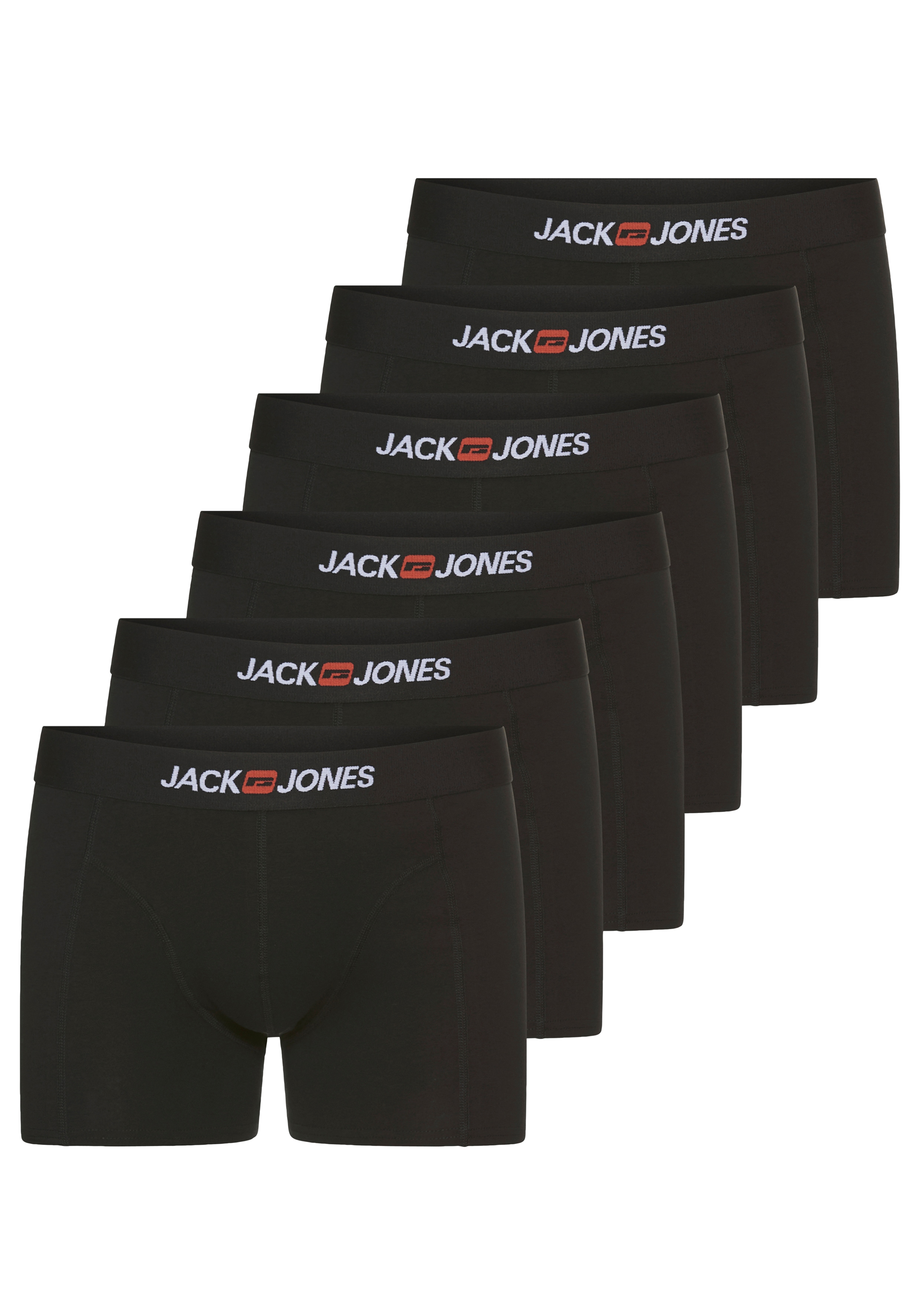 Jack & Jones Trunk "JACOLD – Boxershorts mit farbigem Bund im 6er-Pack" Packung, 6 Stk. Druck, modisch, regular fit, Jersey
