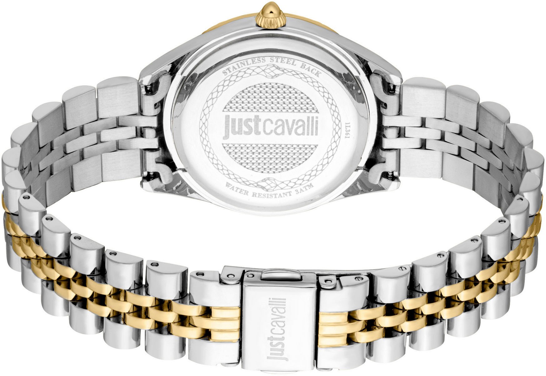Just Cavalli Time Quarzuhr »Glam«, (Set, 2 tlg., mit Schmuckarmband), Armbanduhr, Damenuhr, Edelstahlarmband, Ideal auch als Geschenk