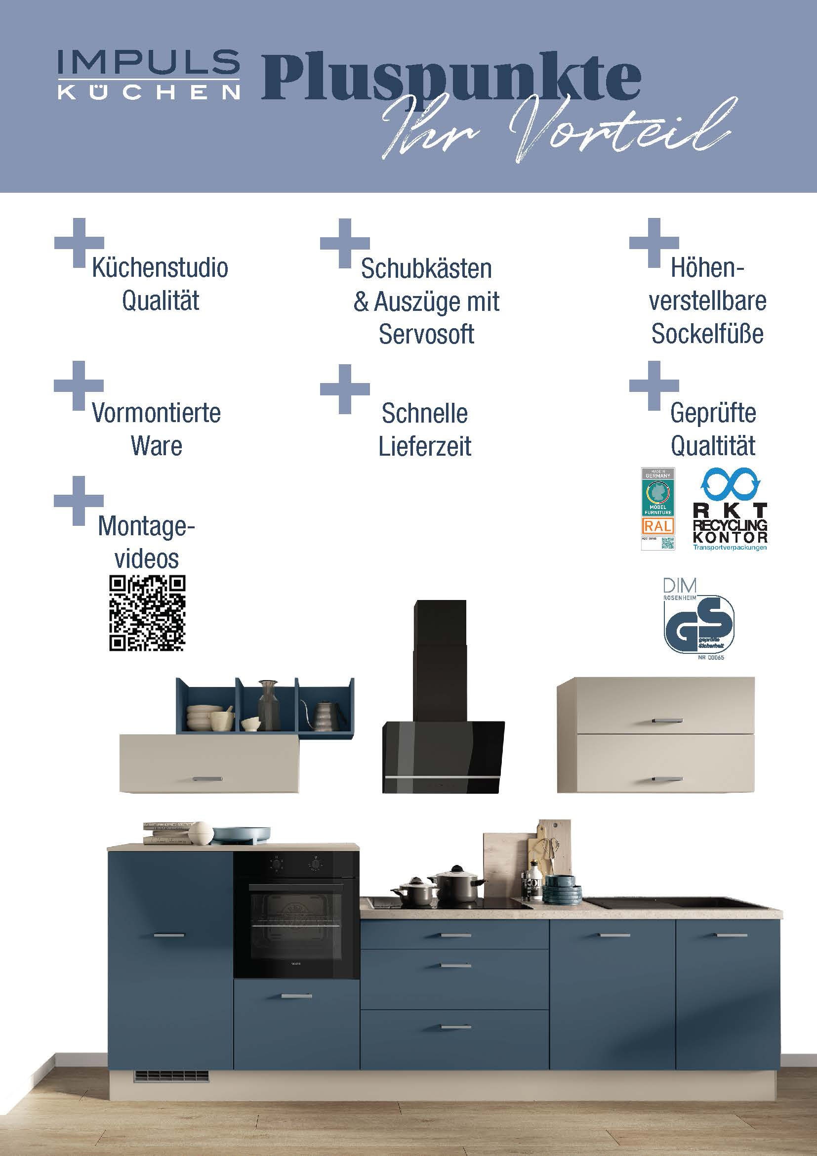 IMPULS KÜCHEN Kücheninsel »Kopenhagen, flexibel stellbar, Schubkästen mit Soft-Close« Set,  vormontiert, mit integriertem Sitzplatz auf einer Seite, Breite 123 cm