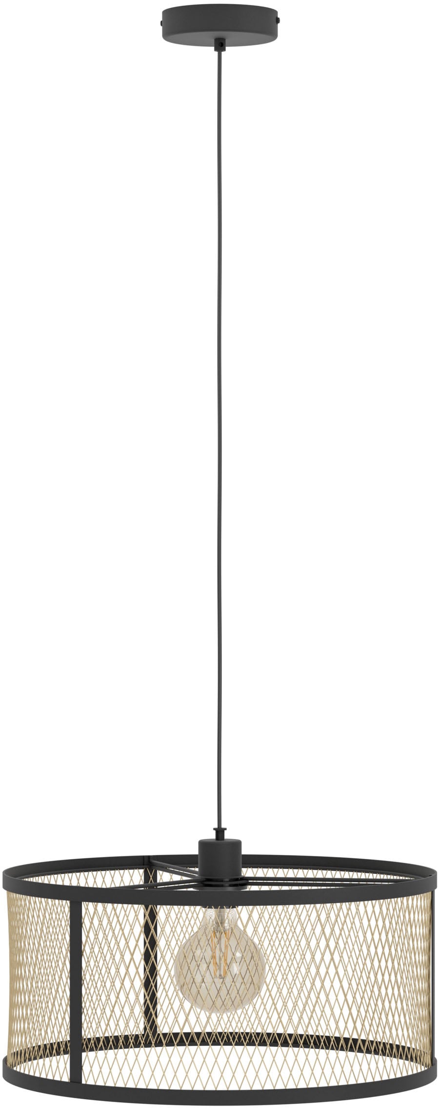 EGLO Hängeleuchte »DELLOW Pendellampe - Stahl - E27 - 1X40W - IP20« E27 1 Stk. Hängelampe, Deckenlampe, Wohnzimmer, Esszimmer, H110 x Ø45 cm