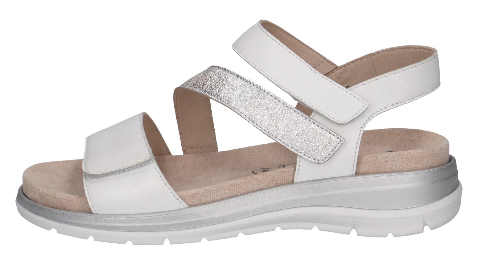 Caprice Riemchensandale, Keilsandalette, Bequemschuh, Sommerschuh im Metallic-Look