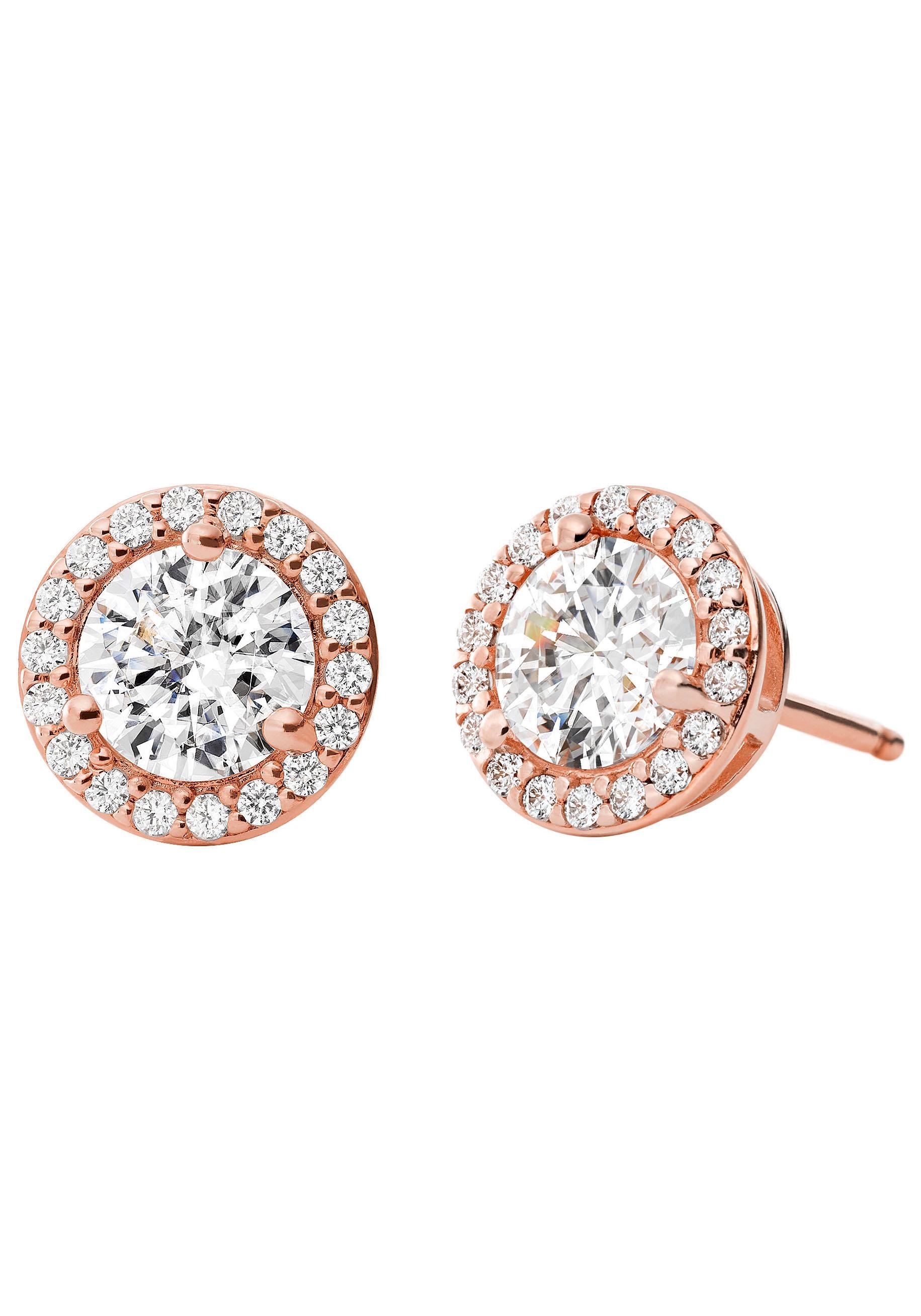 Paar Ohrstecker MICHAEL KORS "Schmuck Geschenk Silber 925 Ohrringe PREMIUM", rosa (roségoldfarben, kristallweiß), Ohrringe, Damen, 7,7mm, Silber 925 (Sterlingsilber), mit Zirkonia (synth.) 2
