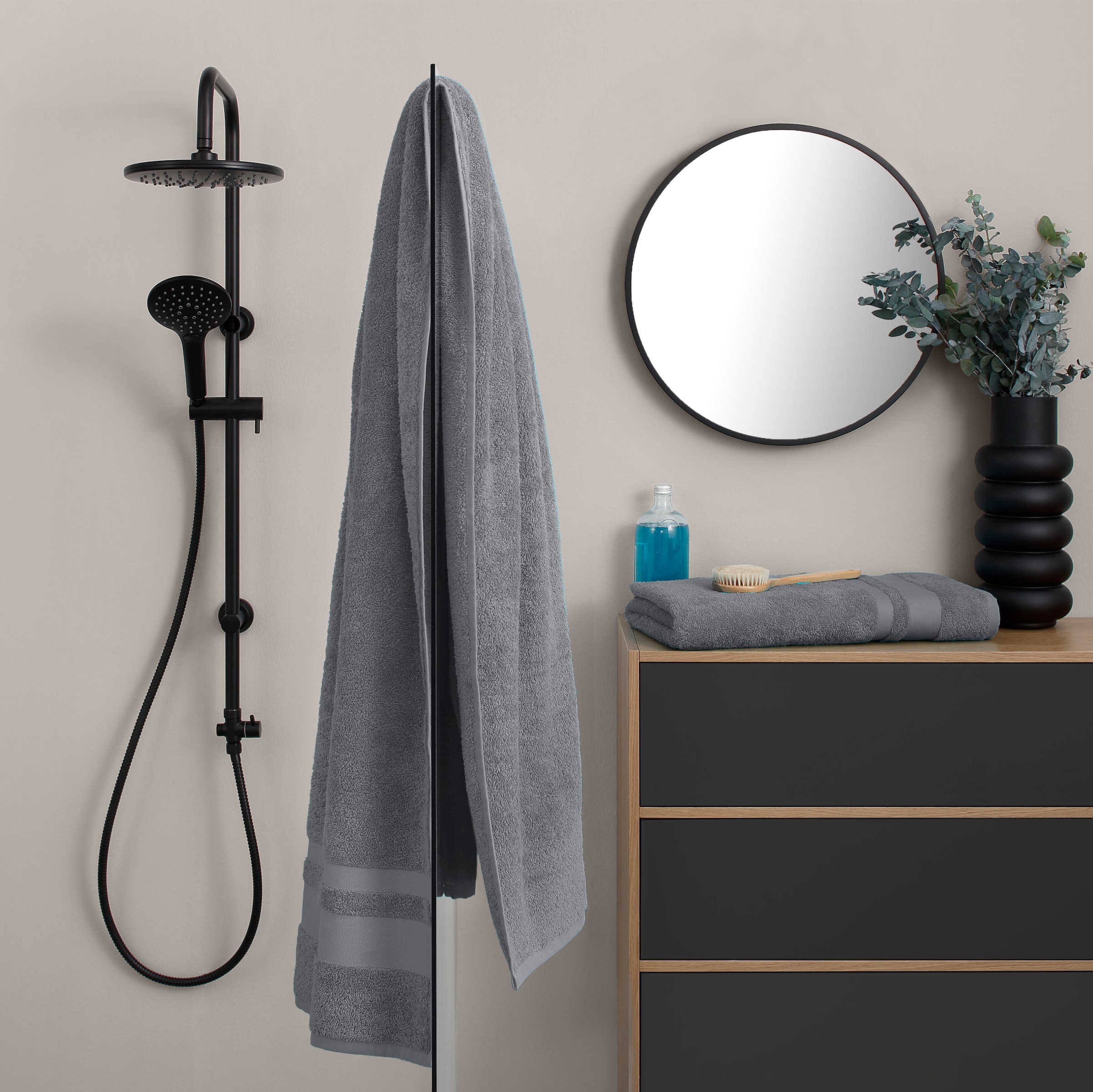 OTTO home Saunatuch "Vanessa, 2 Saunatücher, 80x200cm, in Standard- und Premium-Qualität" Handtücher mit Bordüre, 100% Baumwolle, einfarbig, weich