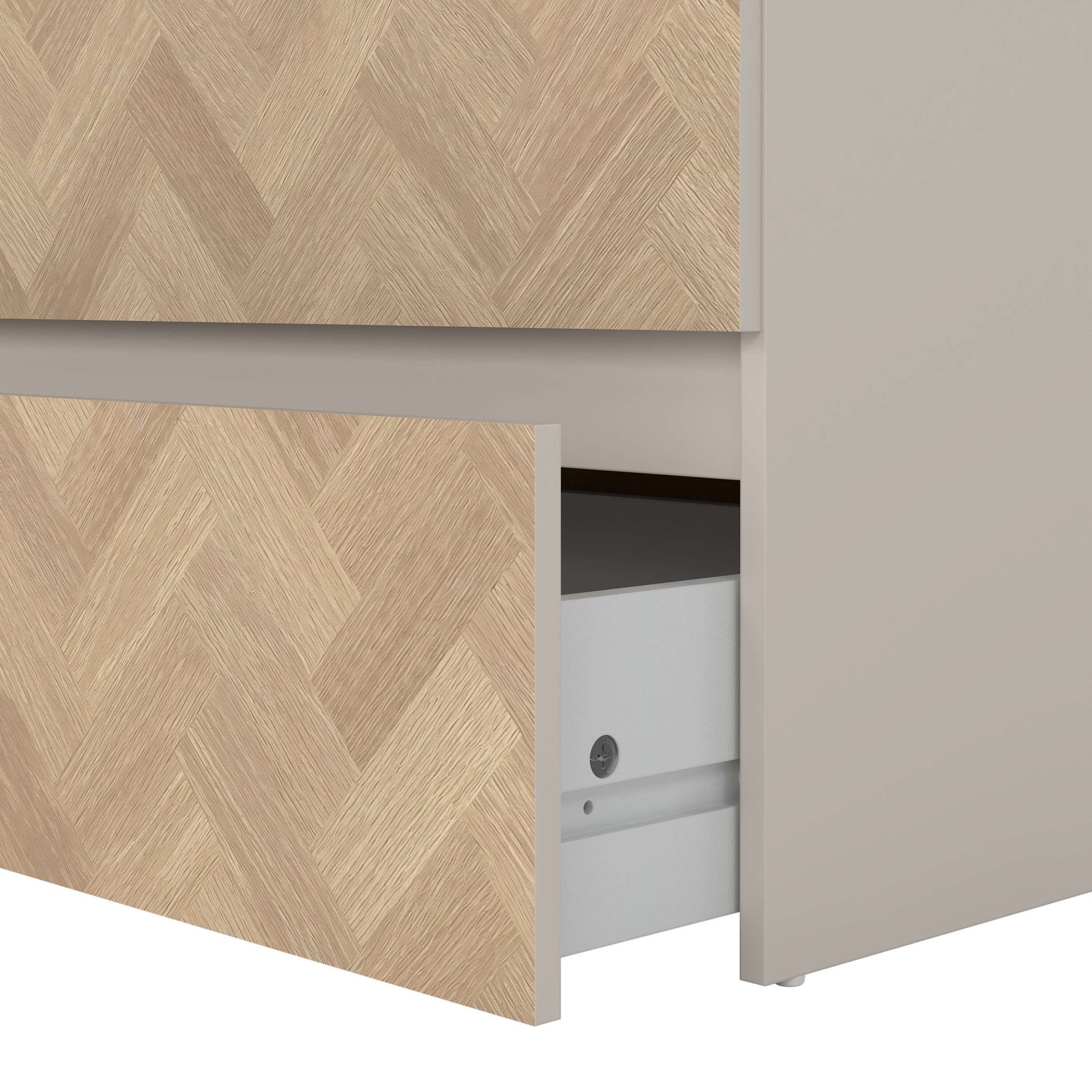 Home affaire Kommode »Maise in Holzoptik mit elegantem Fischgrätmuster« Fischgrätdekorfronten für einen modernen Wohnstil