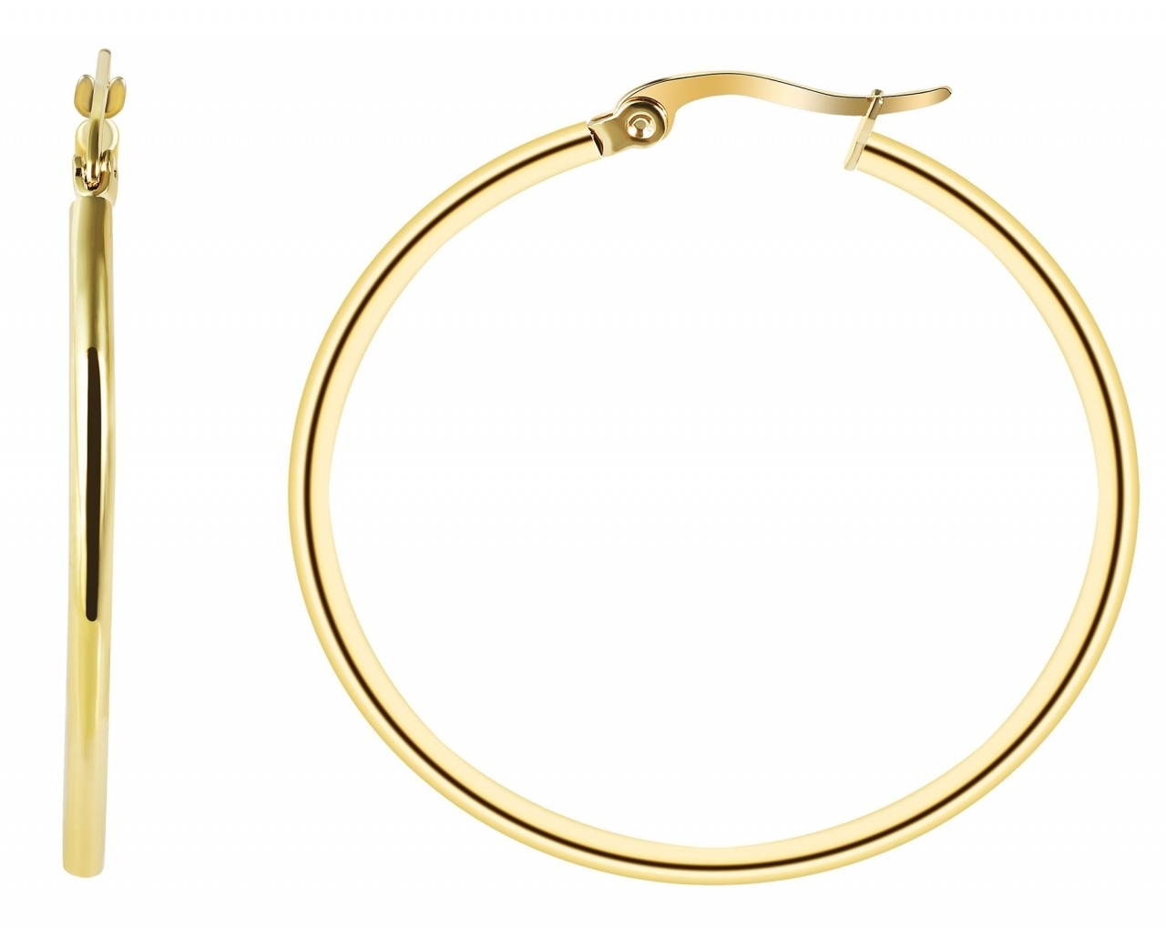 Paar Creolen ADELIA´S "Damen Creolen aus poliertem Edelstahl", gold, Ohrringe, Damen, Damen, Edelstahl 9