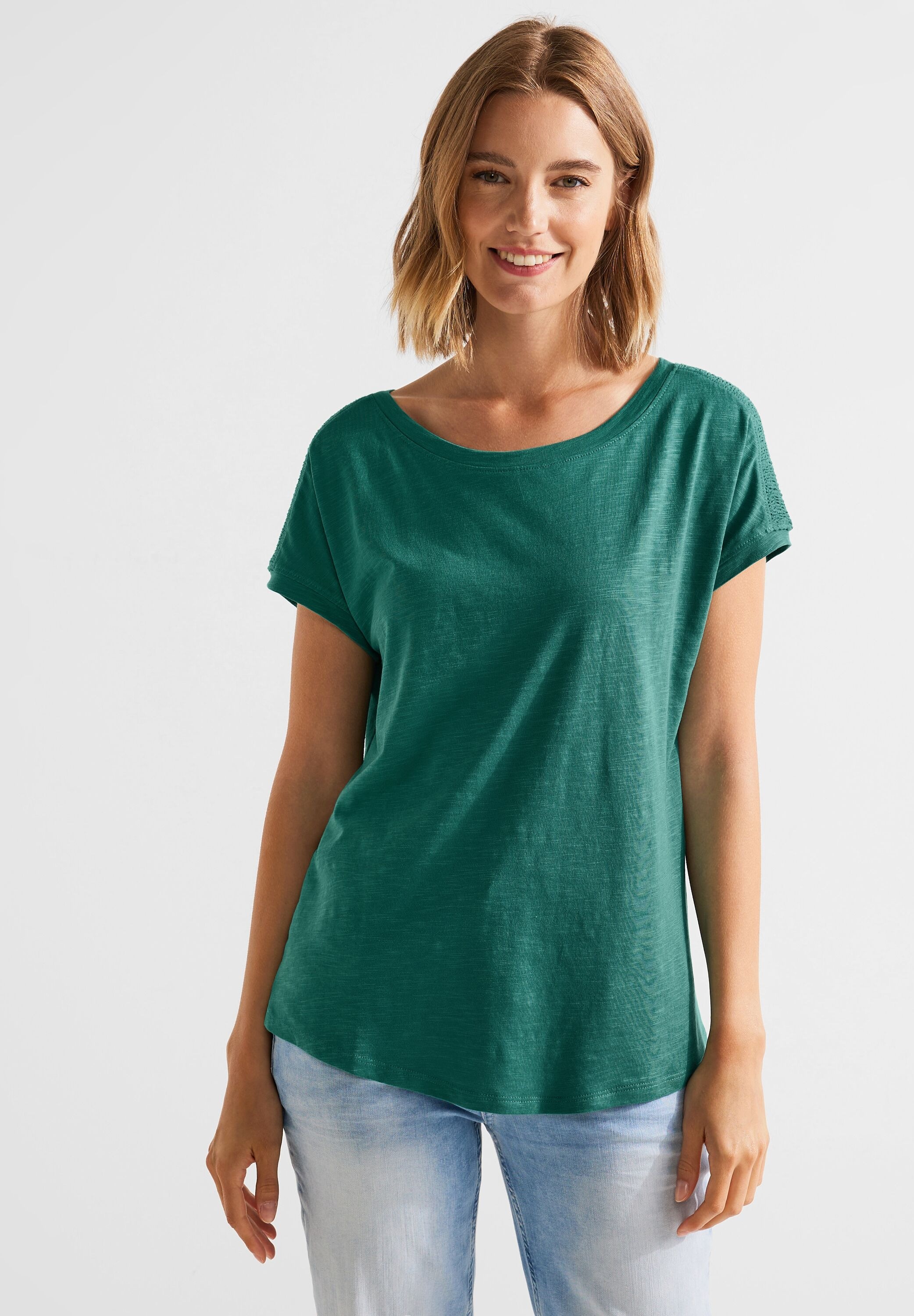 STREET ONE T-Shirt, aus softem Materialmix