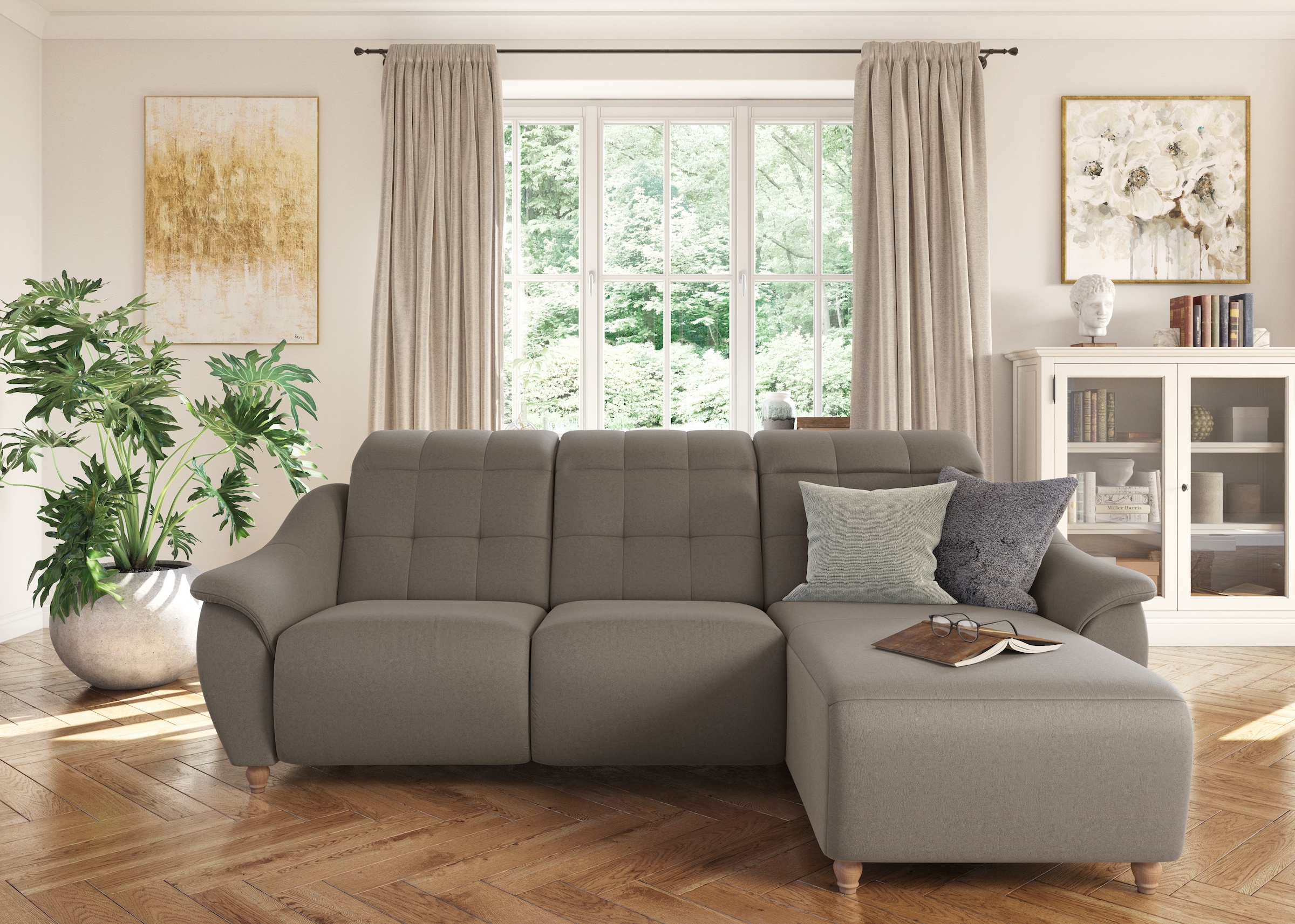 Home affaire Ecksofa "Boston L-Form" Kopfteilverstellung an jeder Sitzfläch günstig online kaufen