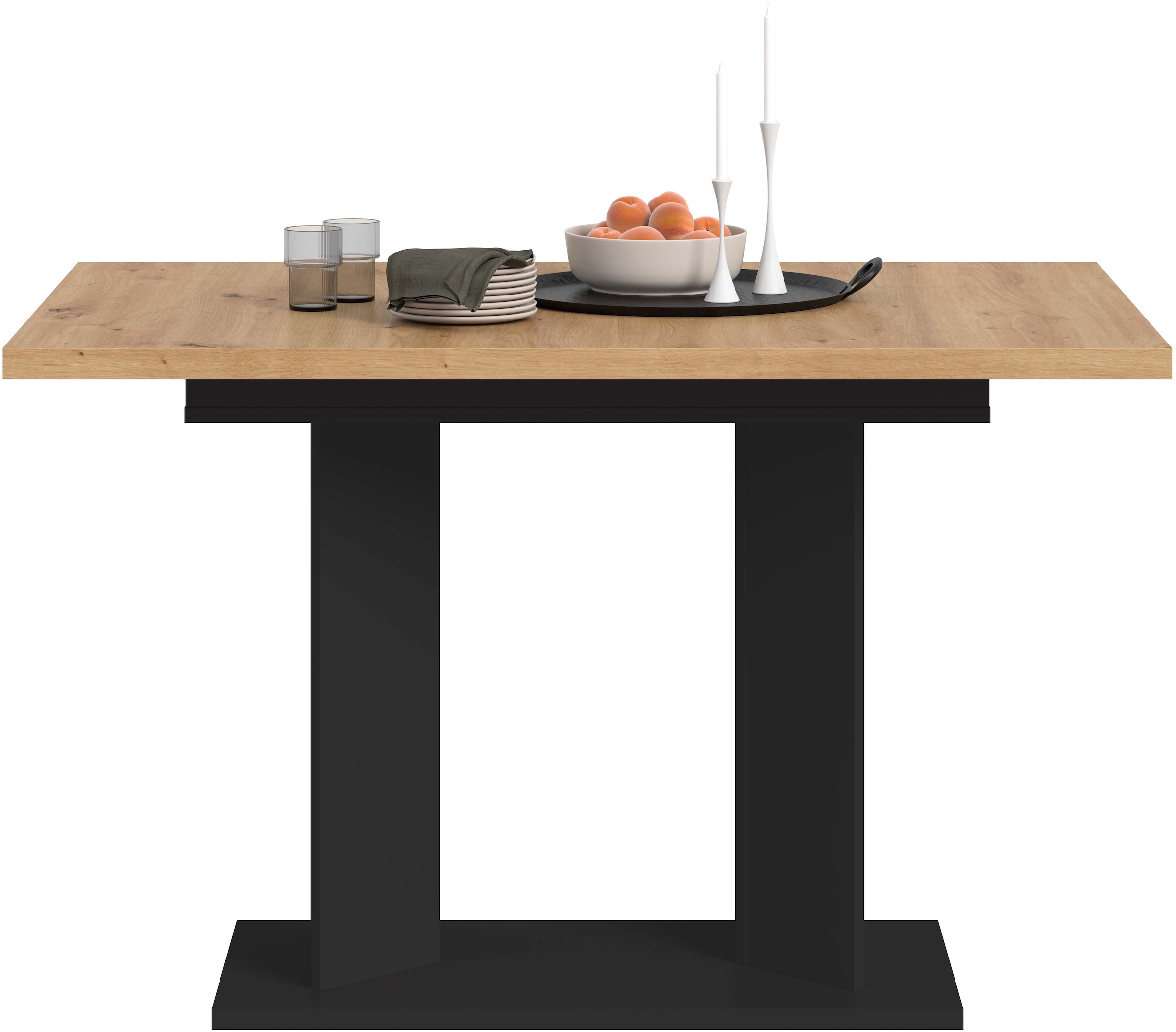 Home affaire Esstisch »GERO, 120-160 cm, ausziehbar, Säulengestell« in verschiedenen Ausführungen erhältlich, 1 Stk. tlg. Tisch, Esstisch, Esszimmer, Esszimmertisch, Küchetisch, Bartisch