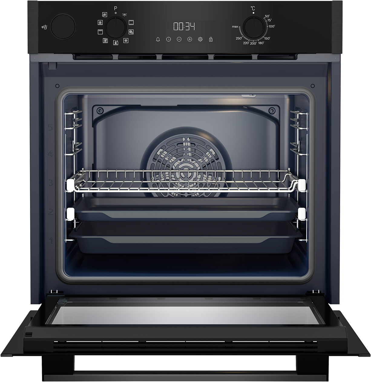 Grundig Einbaubackofen  »GEBD19300DX«, mit 2-fach-Teleskopauszug, Steam Clean, SoftDoormatic