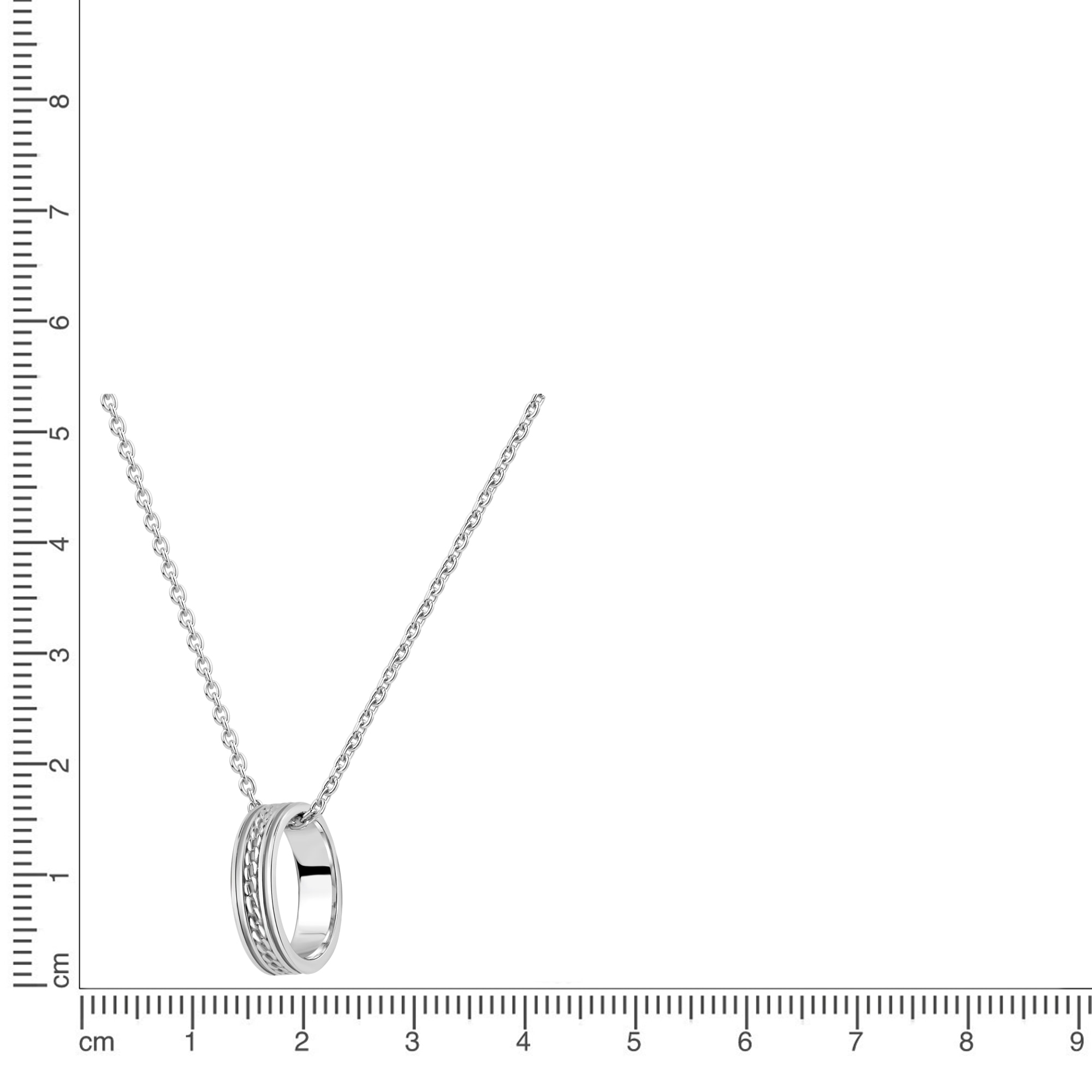 Vivance Kette mit Anhänger »925/- Sterling Silber rhodiniert Ring«
