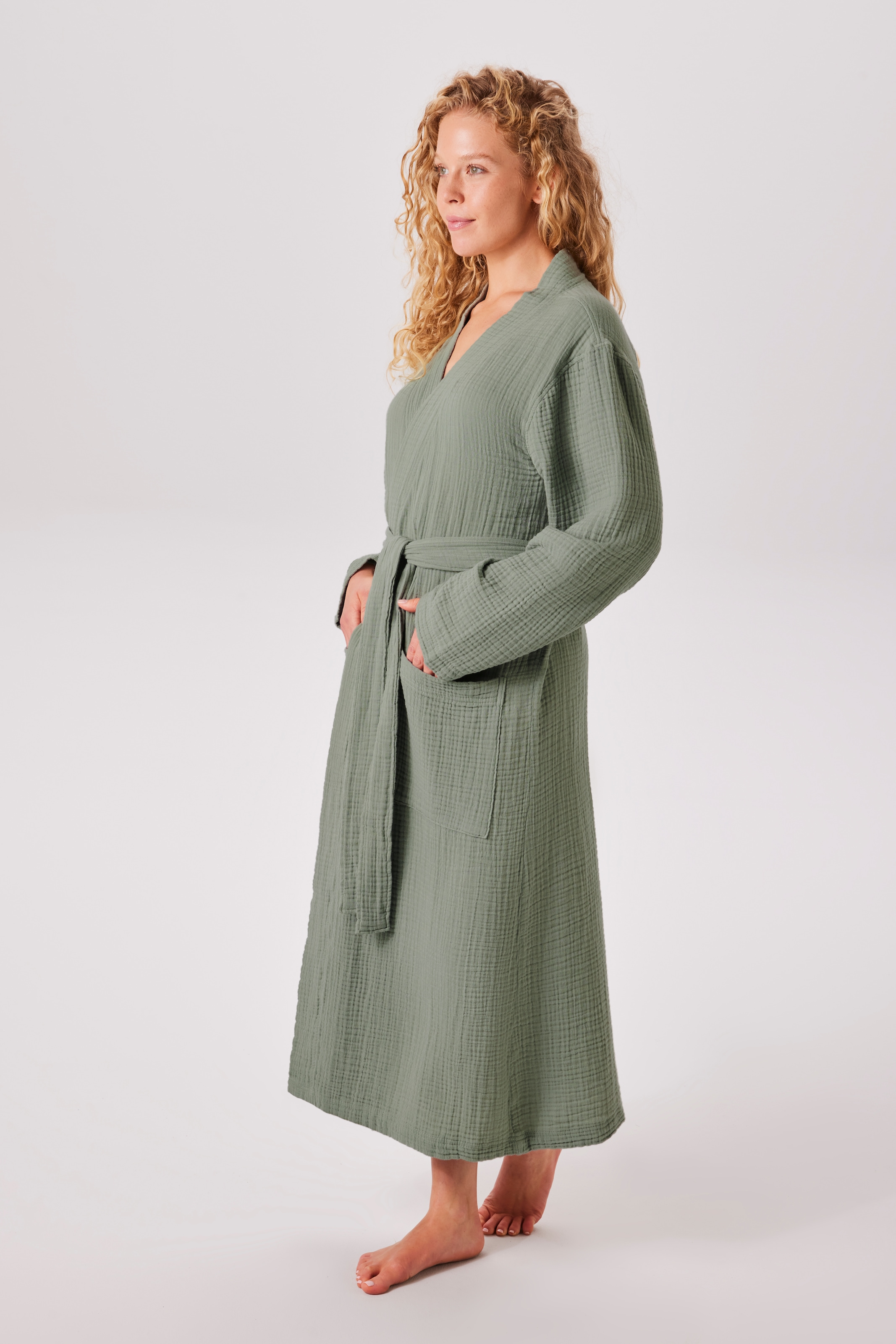 my home Bademantel "Juna Musselin, ideal für Sauna & Spa, Hotelbademantel, günstig online kaufen