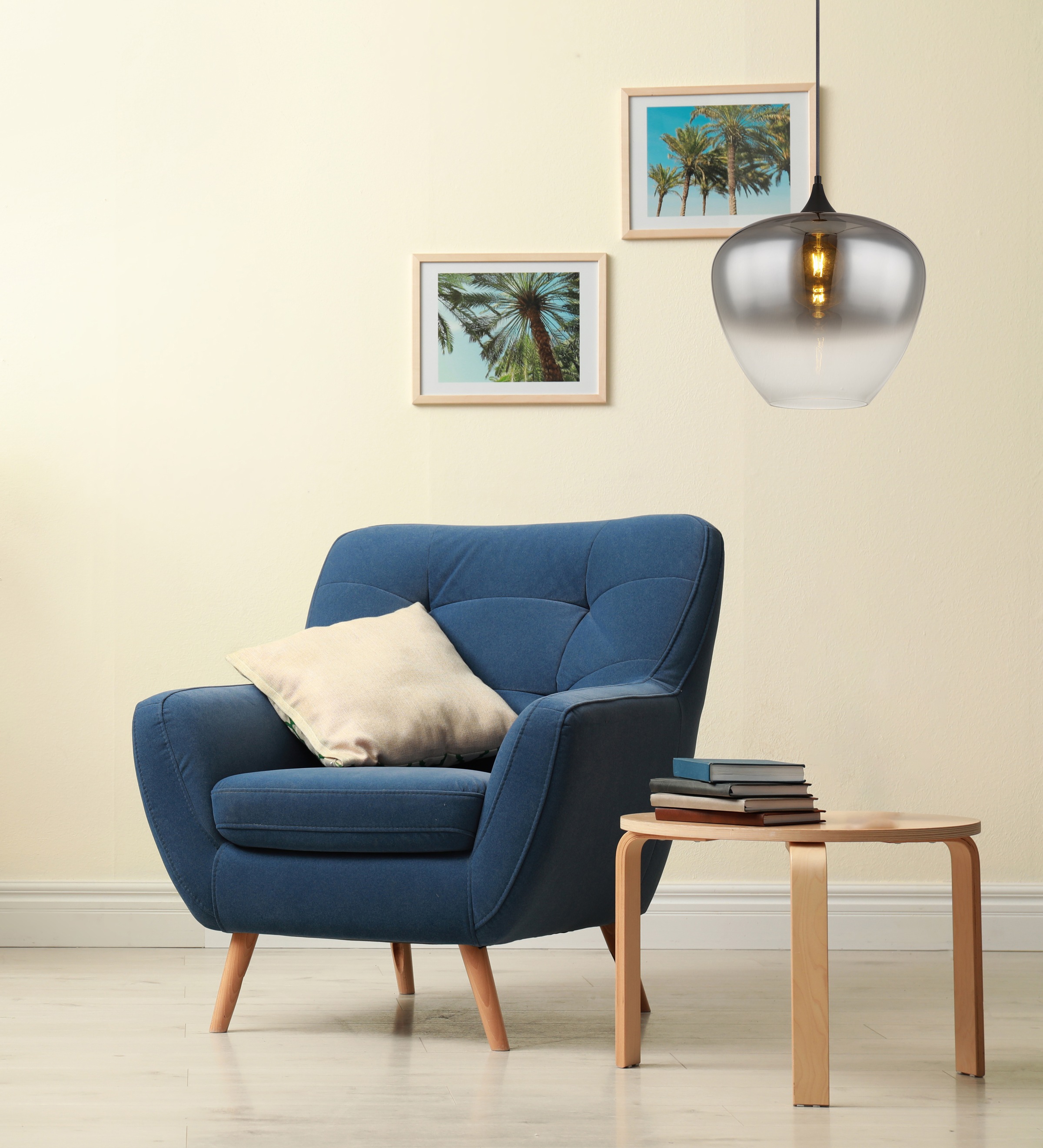 GLOBO LIGHTING Hängeleuchte »MAXY« E27 1 Stk. Hängelampe Glas rauchfarben klar verlaufend Esszimmer Esstisch