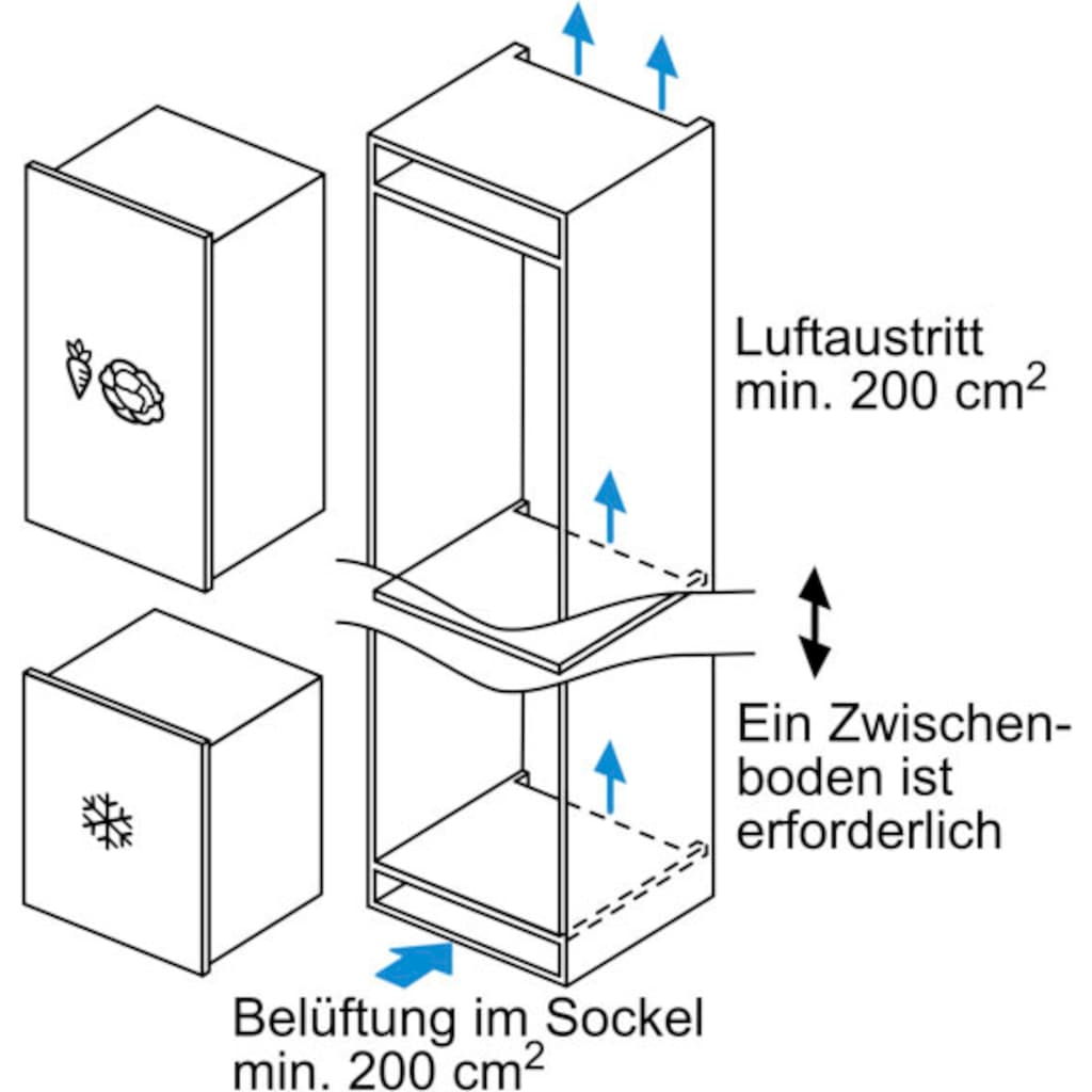 BOSCH Einbaugefrierschrank »GIV11AFE0«, 6, 71,2 cm hoch, 55,8 cm breit