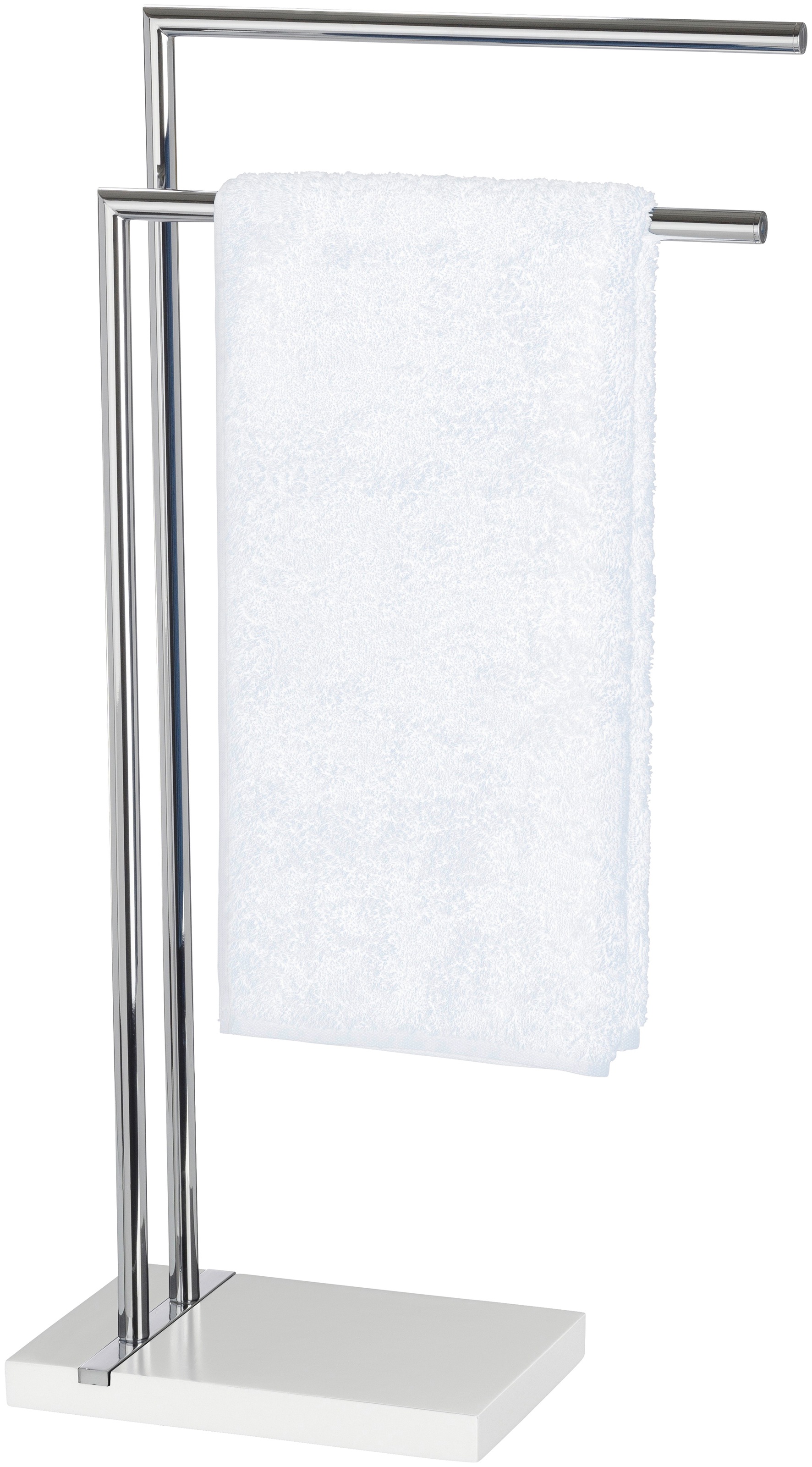 WENKO Handtuchständer "Noble White" aus Edelstahl, 2 Handtuchstangen, schwe günstig online kaufen