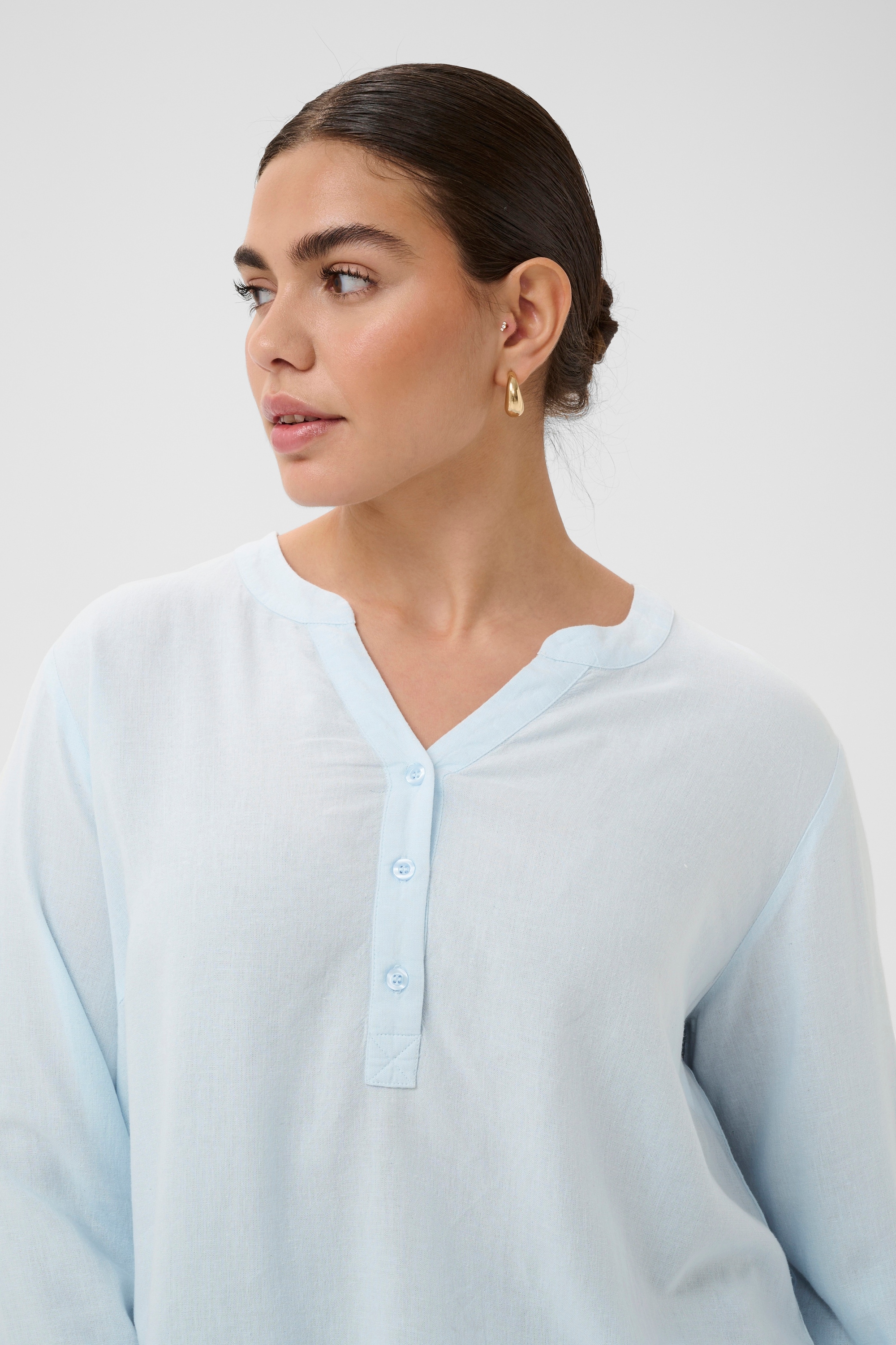 KAFFE Curve Langarmbluse »Damen Bluse langarm KCmille«