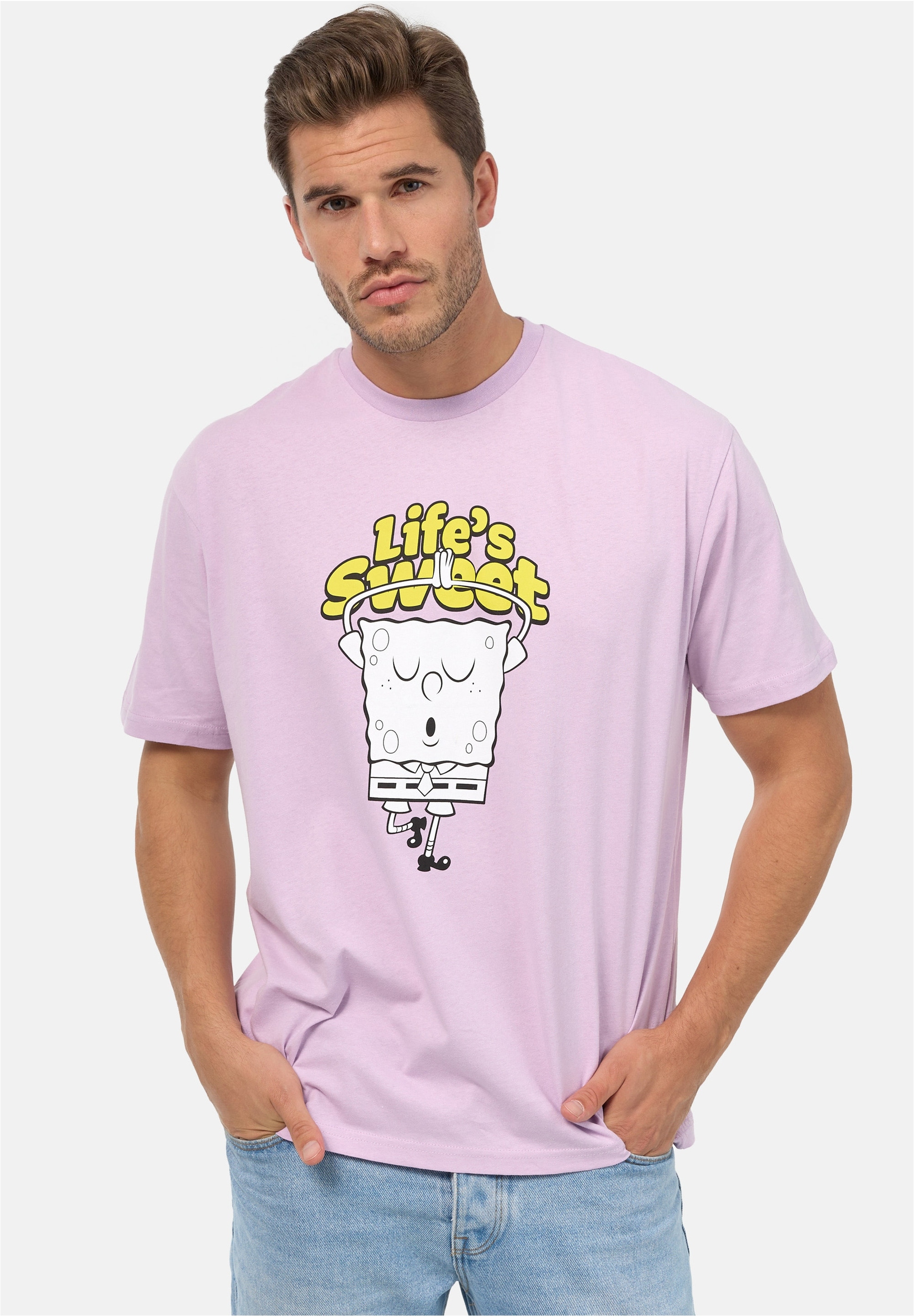 Recovered T-Shirt "SpongeBob Lifes Sweet Relaxed" 1 Stk. tlg. im lockeren S günstig online kaufen