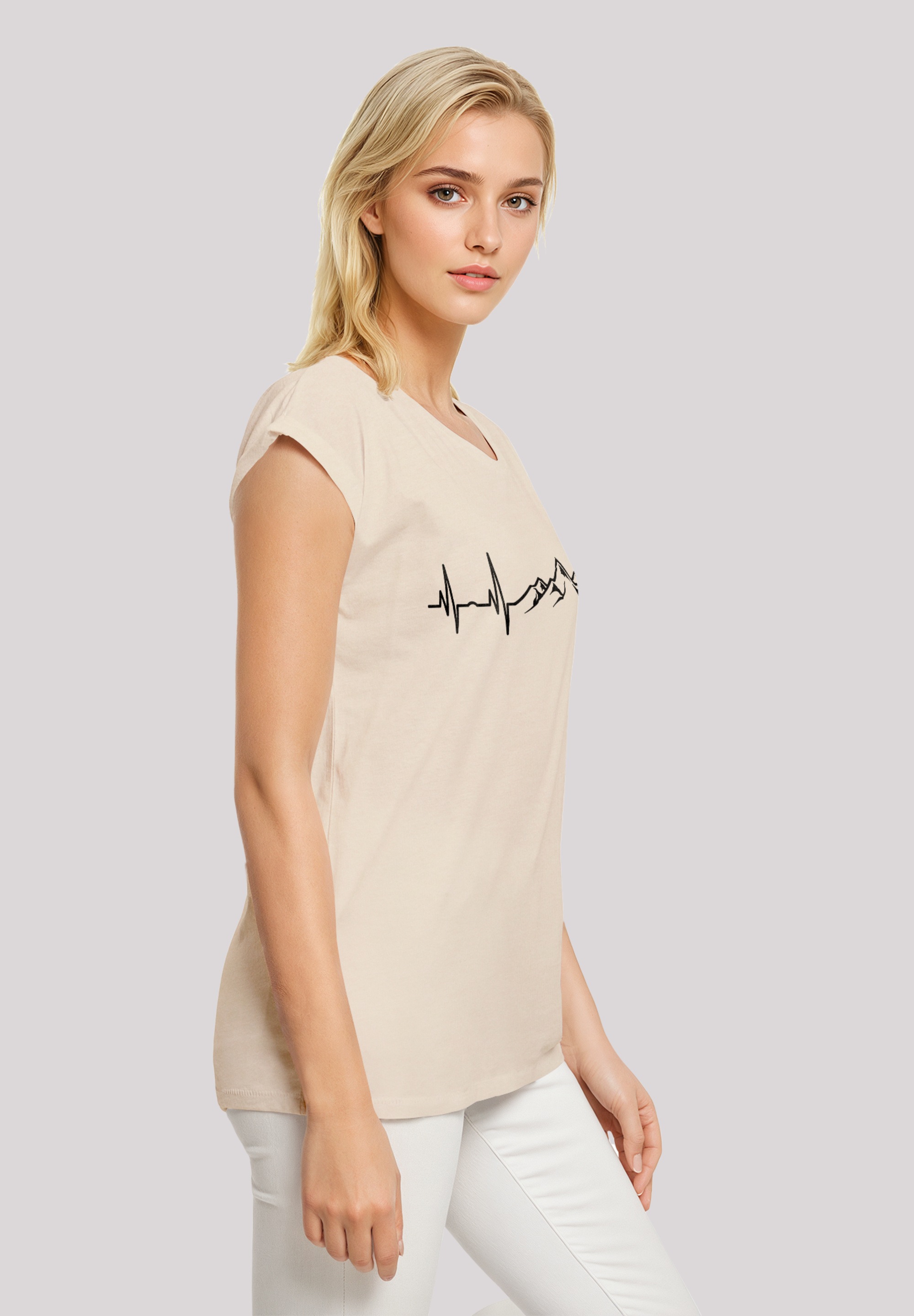 F4NT4STIC T-Shirt »Herzschlag Berge Wandern«, Premium Qualität