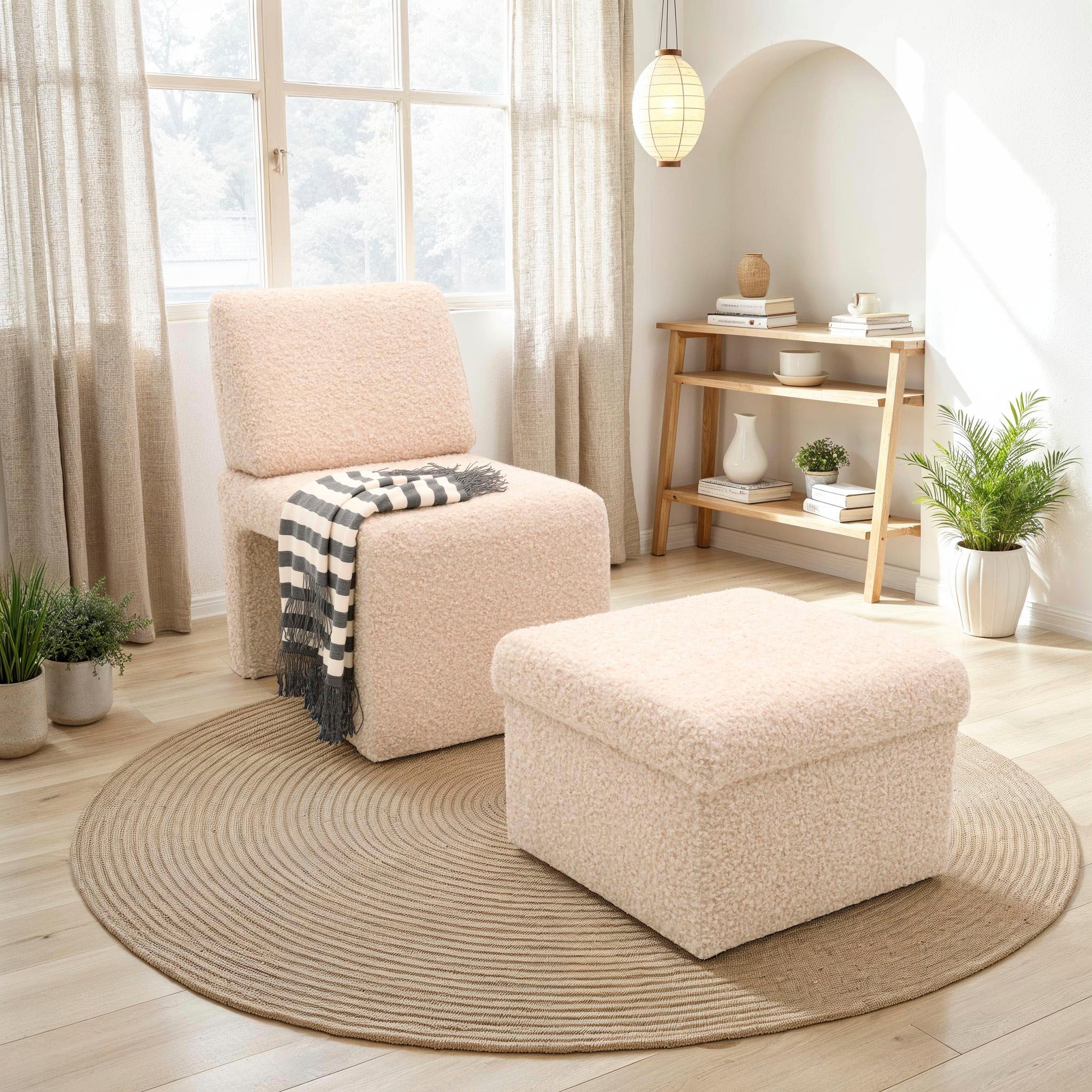 DOMO collection Sessel »700017«, inkl. Hocker mit Stauraum