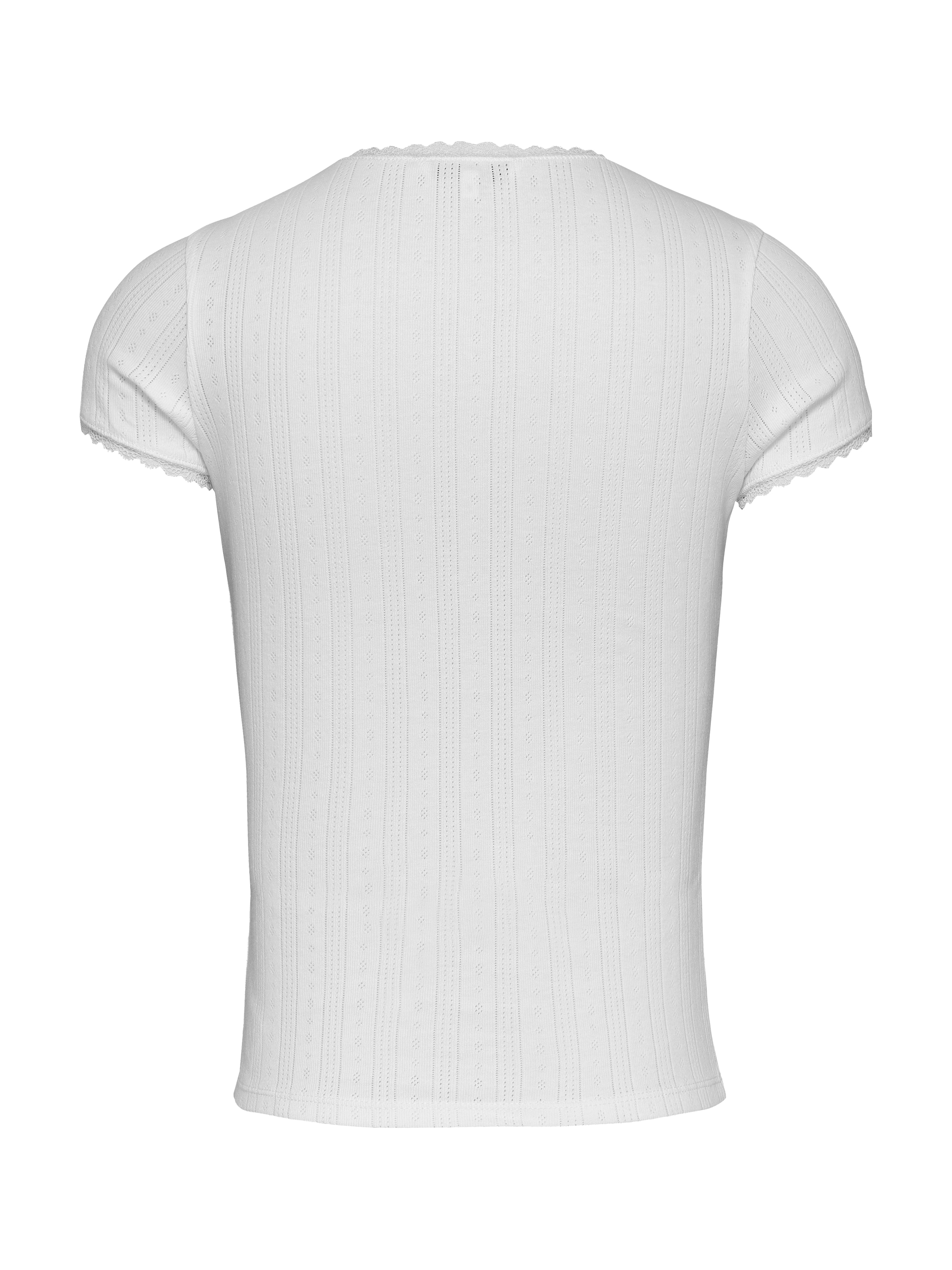 Tommy Jeans T-Shirt »TJW SLIM POINTELLE RIB TEE«, mit Lochmuster