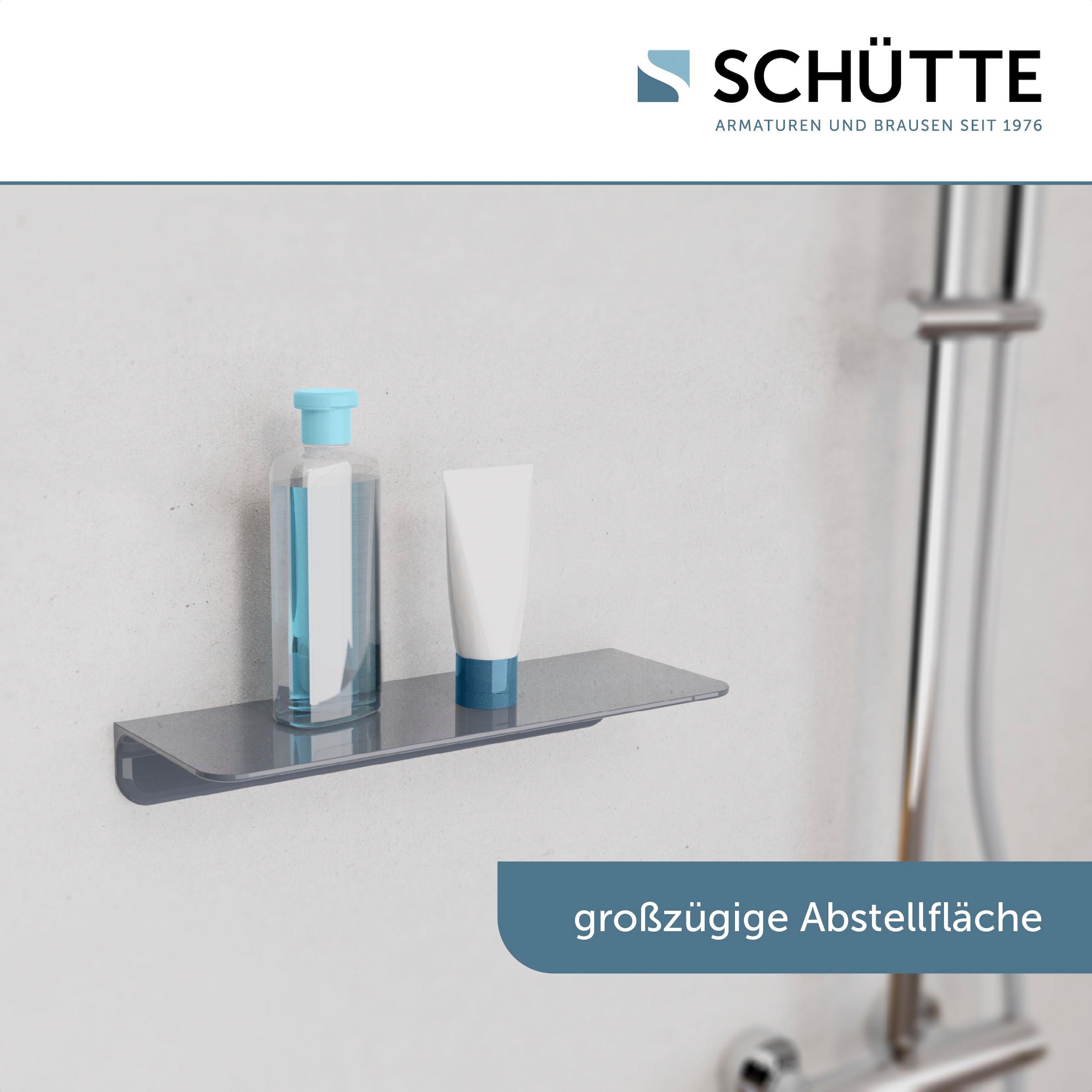 Schütte Duschregal, ohne Bohren, Bad Regal für Badezimmer in Weiß oder Anthrazit
