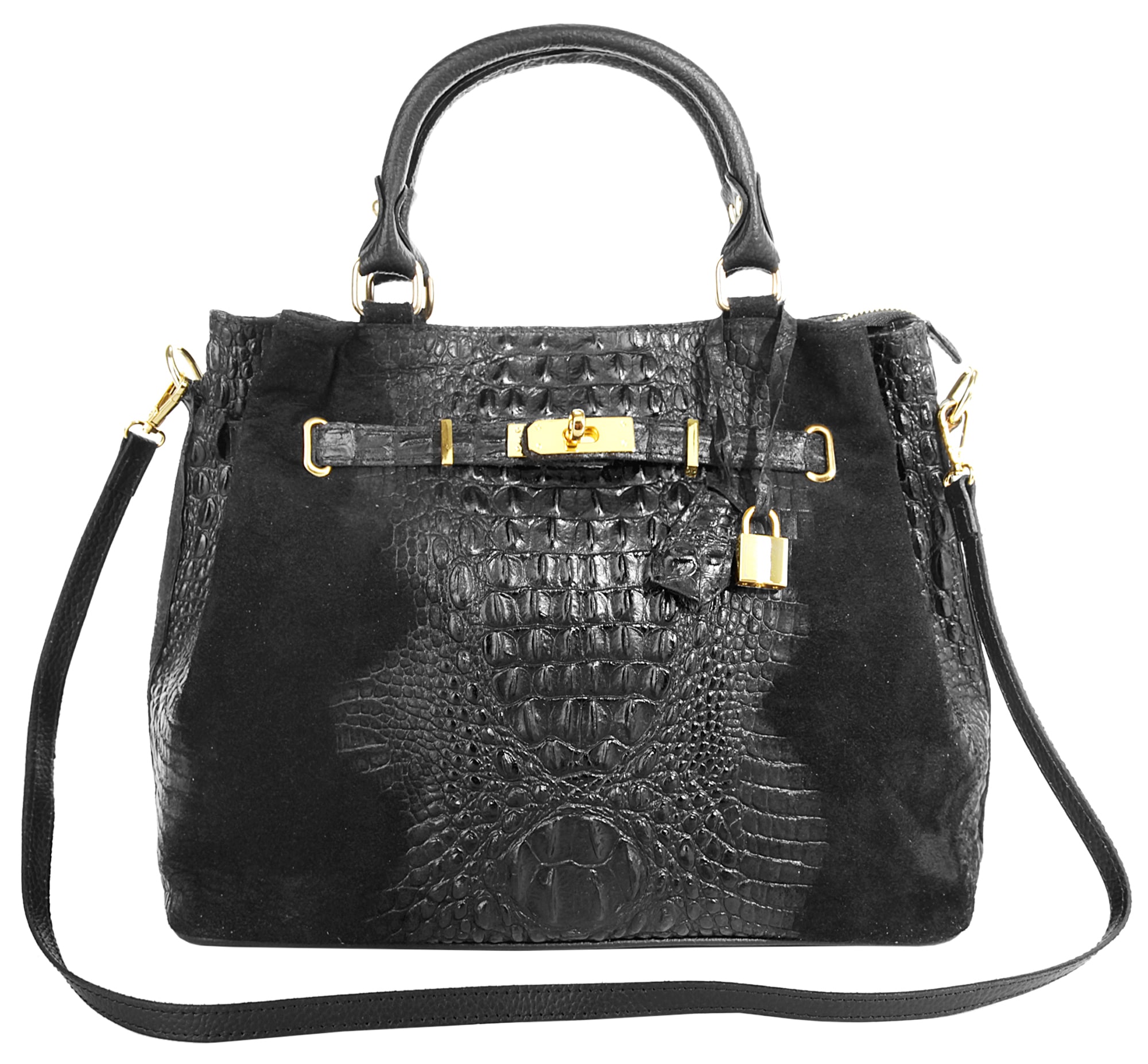 Cluty Henkeltasche, echt Leder, Made in Italy
