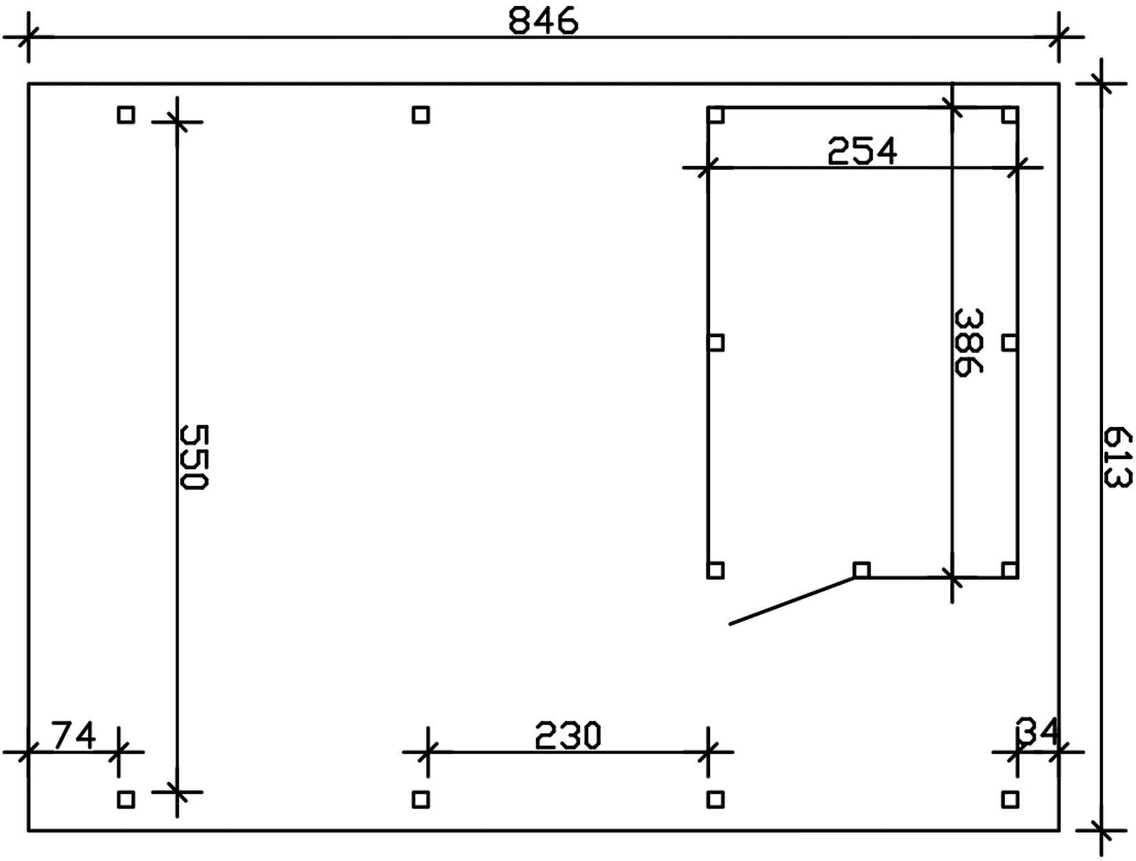 Skanholz Doppelcarport »Emsland« Massivholz 550 cm Anthrazit