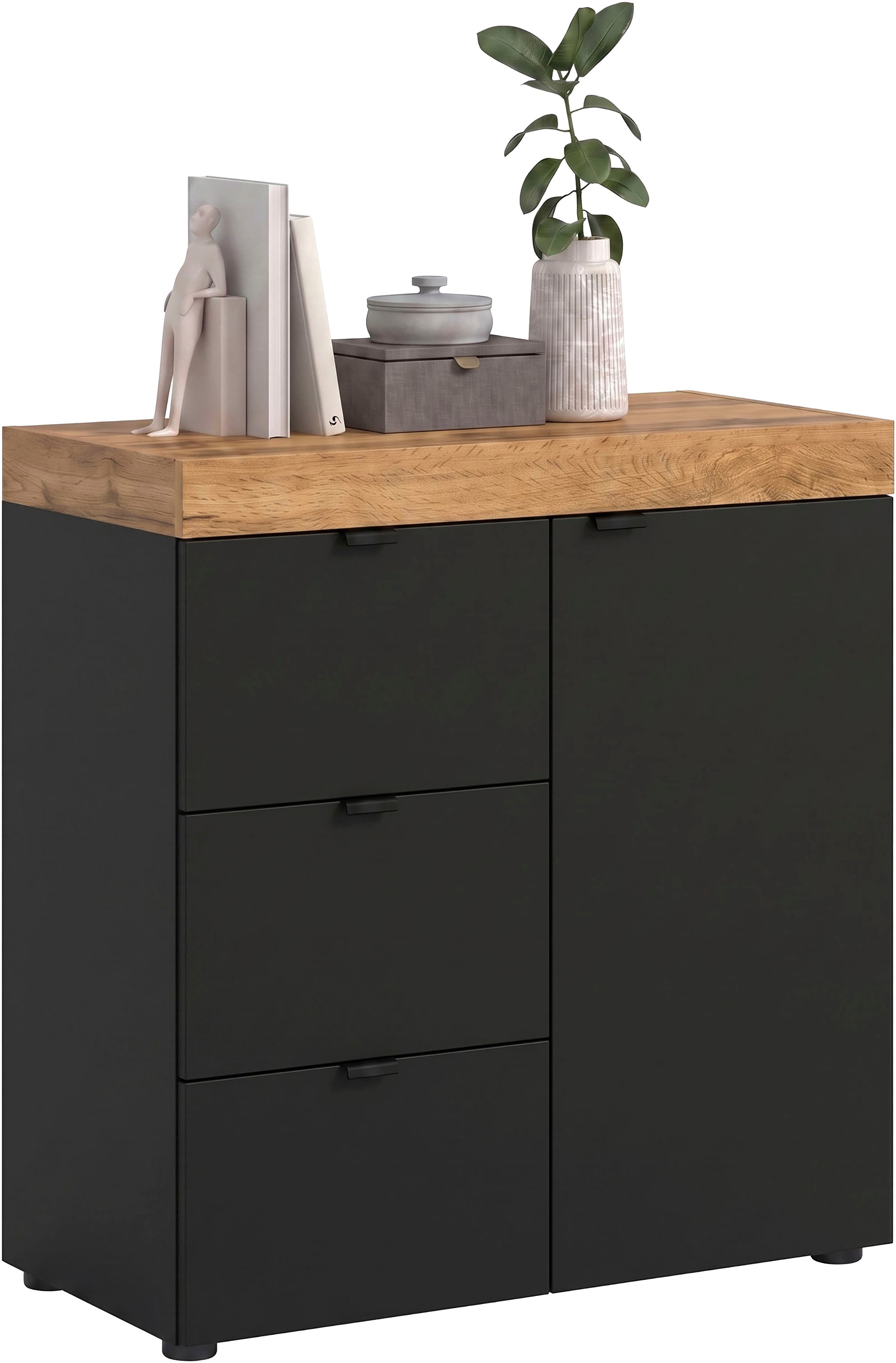 OTTO home Kommode "MAMBO II, Breite 77 cm, 1 Tür, 1 Einlegeboden, 3 Schubkästen" 1 Stk. tlg. Kommode, Anrichte, Wohnzimmer, Schlafzimmer