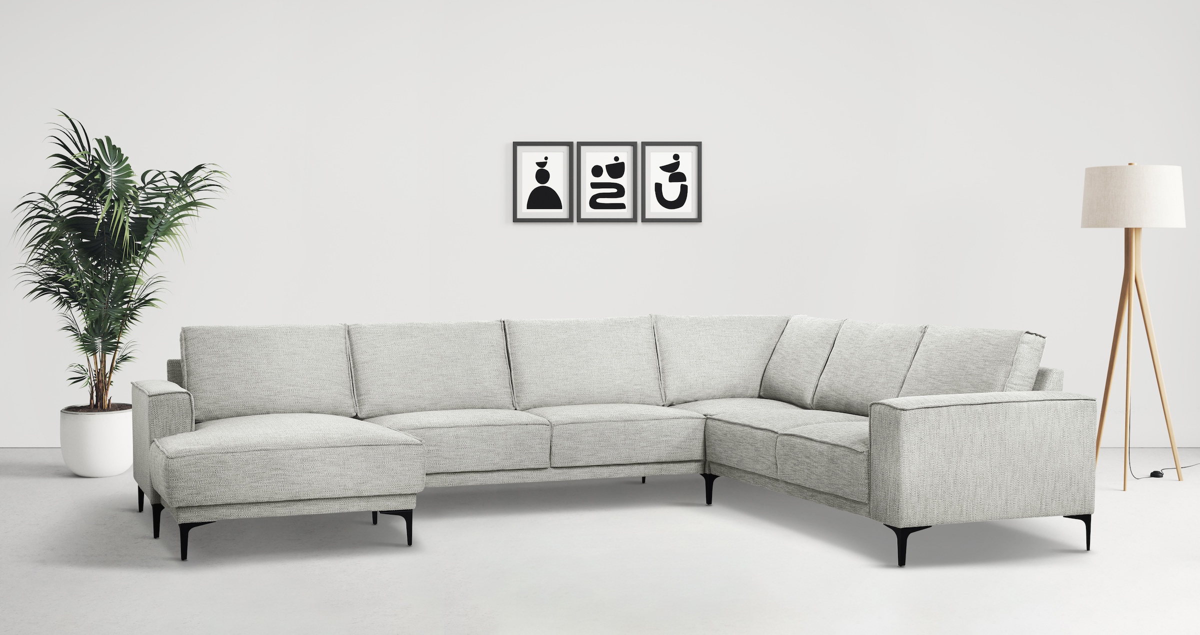 OTTO home Wohnlandschaft "OLAND U-Form, XXL, B: 342 cm, Skandi-Design" Skan günstig online kaufen