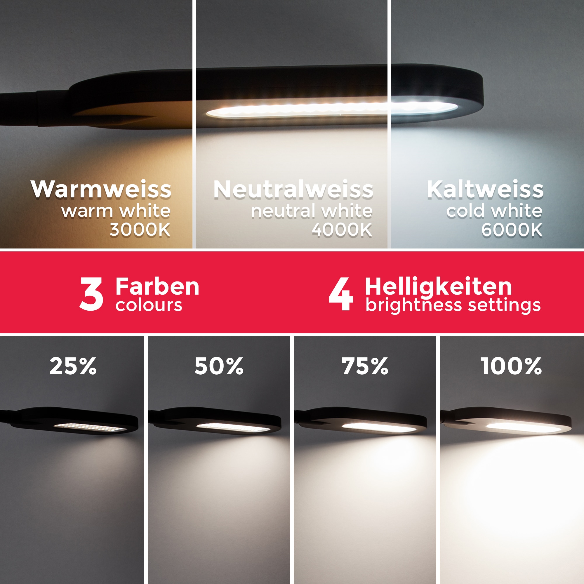 B.K.Licht LED Stehlampe, 1 flammig, Leuchtmittel LED-Board | LED fest integriert, Stehleuchte, dimm-, schwenkbar, Memory & Touch Funkt., inkl. 8W 600lm